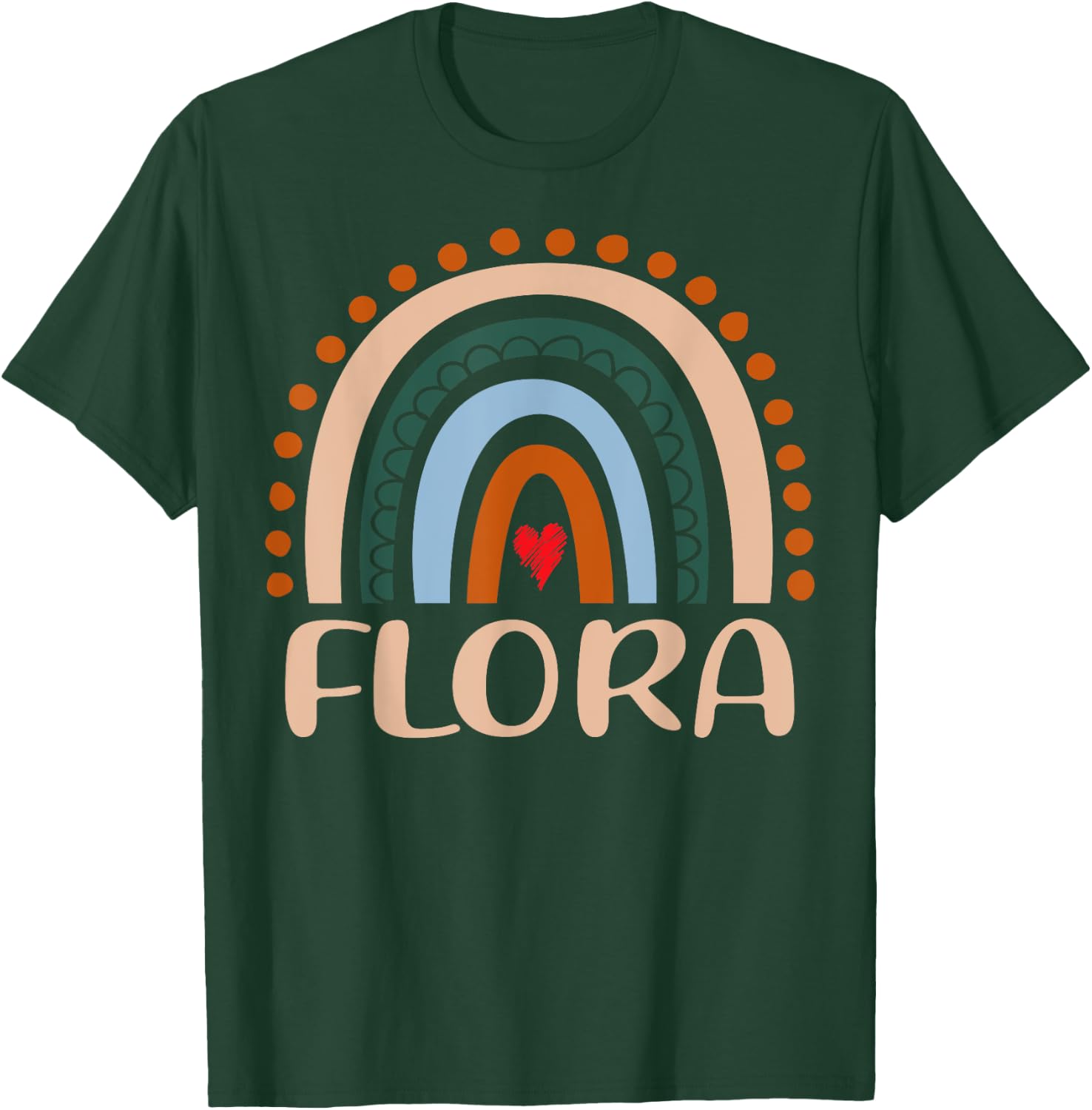 Flora Name Personalized Funny Women Rainbow Flora T-Shirt - T-Shirt | Forest