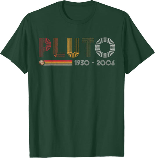 Pluto Never Forget Science and Astronomy Retro Style Nerd T-Shirt - T-Shirt | Forest