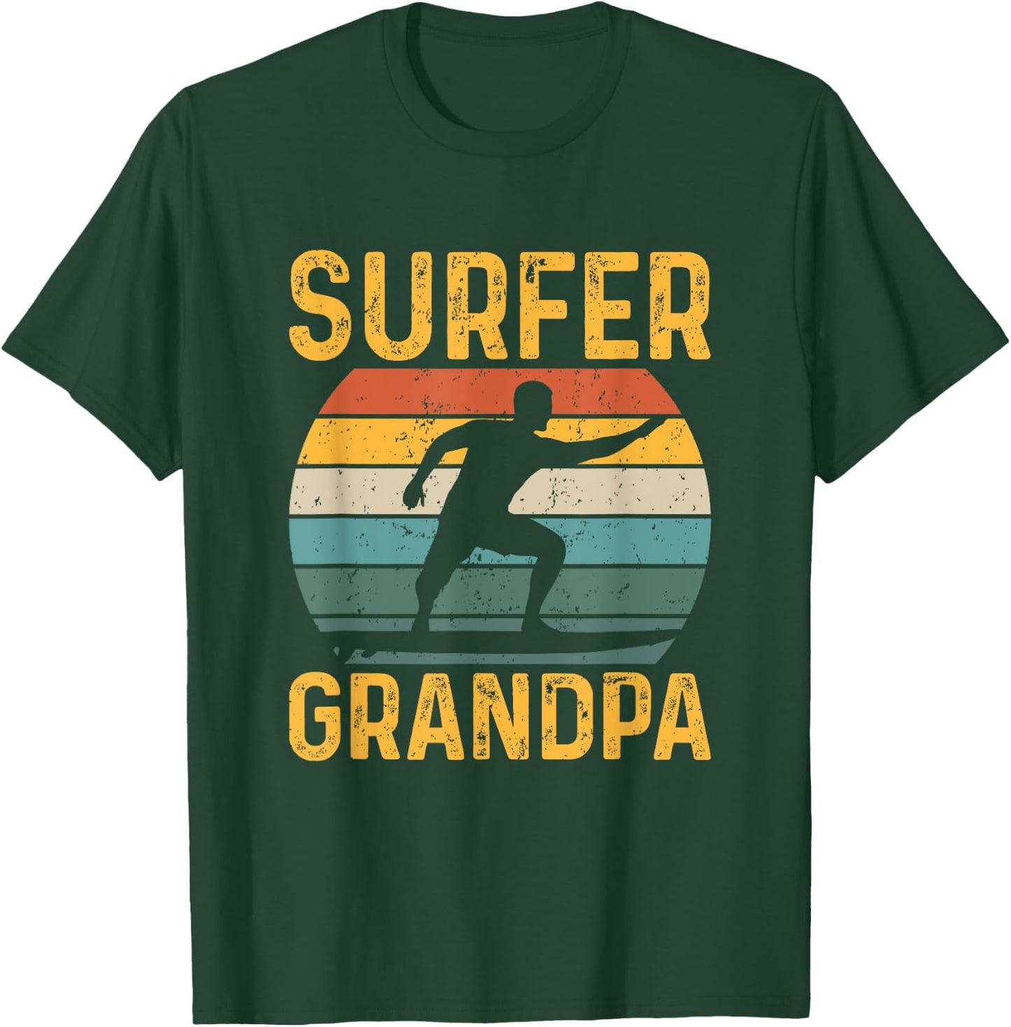 Vintage Surfer Grandpa Retro Surfing Grandfather T-Shirt - T-Shirt | Forest
