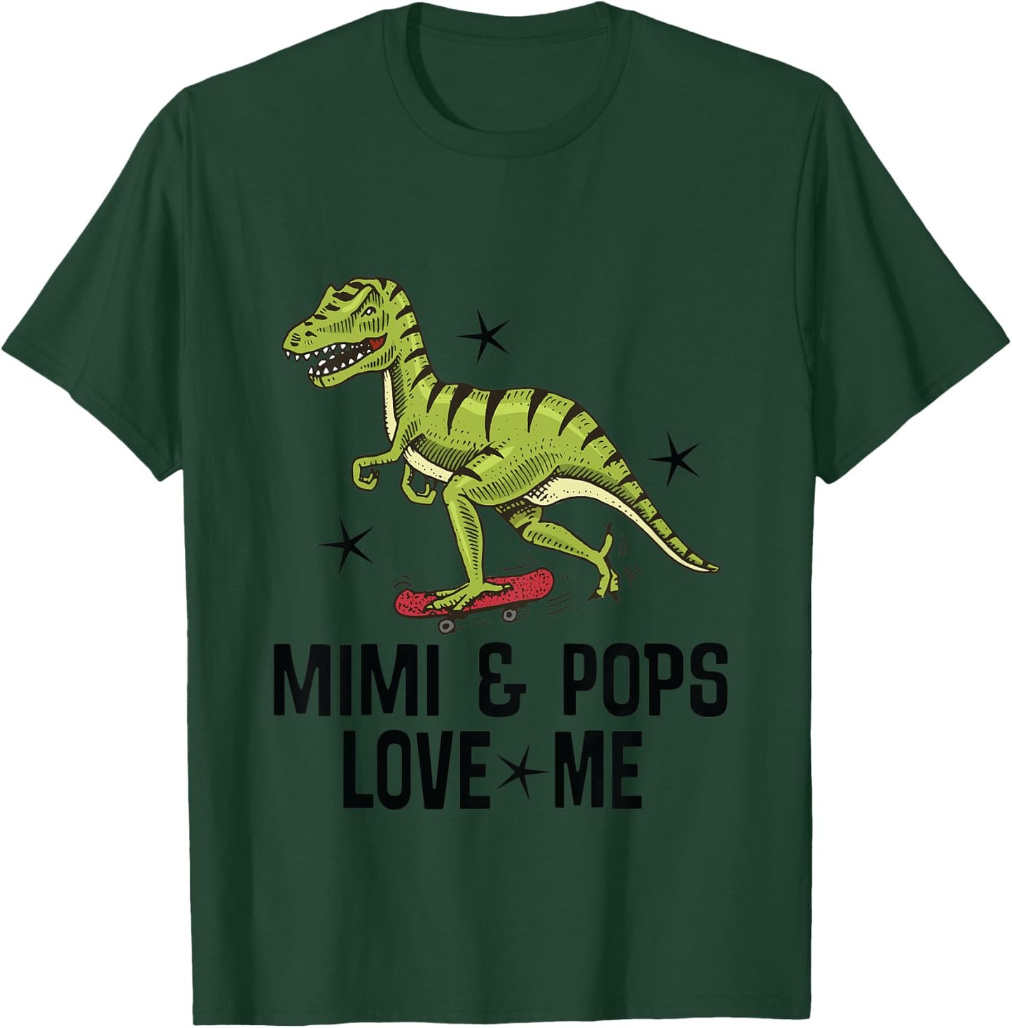 Kids Mimi and Pops Love Me Grandson Dinosaur T-Shirt - T-Shirt | Forest