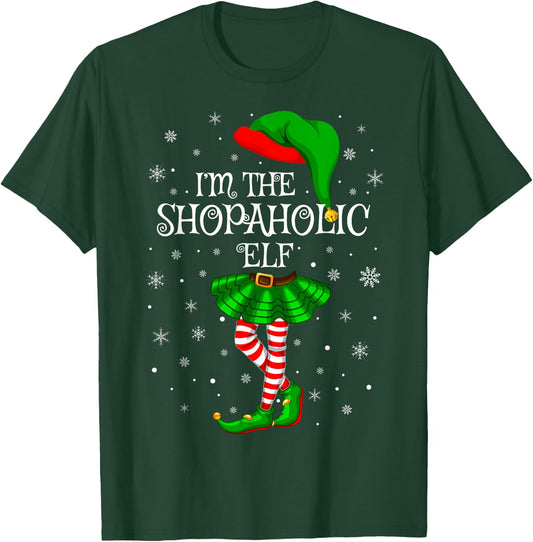 Matching Family Group I'm The Shopaholic Elf Christmas T-Shirt - T-Shirt | Forest