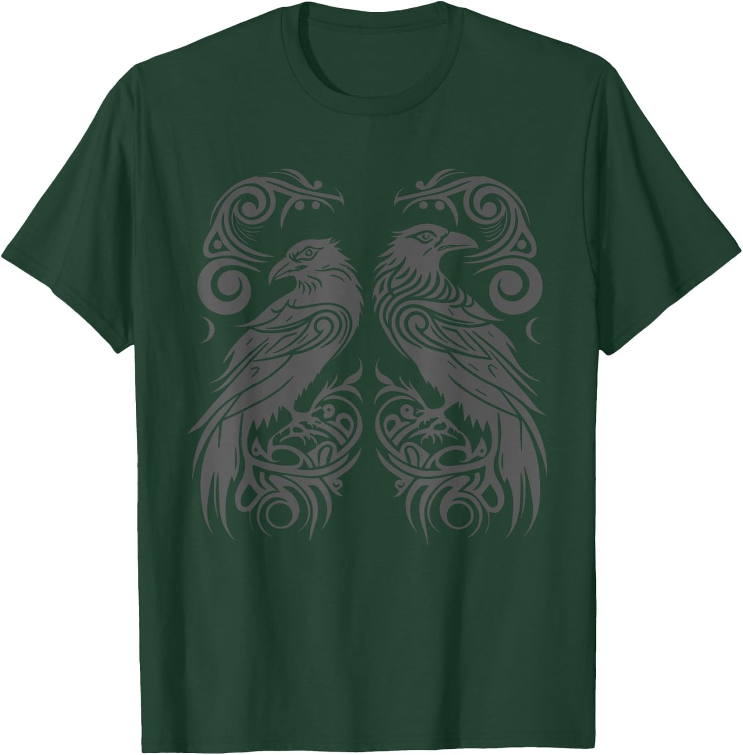 Odins Raven Norse Mythology Viking Birds Celtic Knots Asgard T-Shirt - T-Shirt | Forest