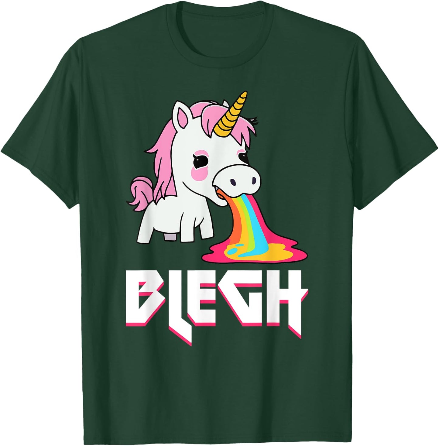 Blegh Heavy Metal Metalcore Unicorn T-Shirt - T-Shirt | Forest