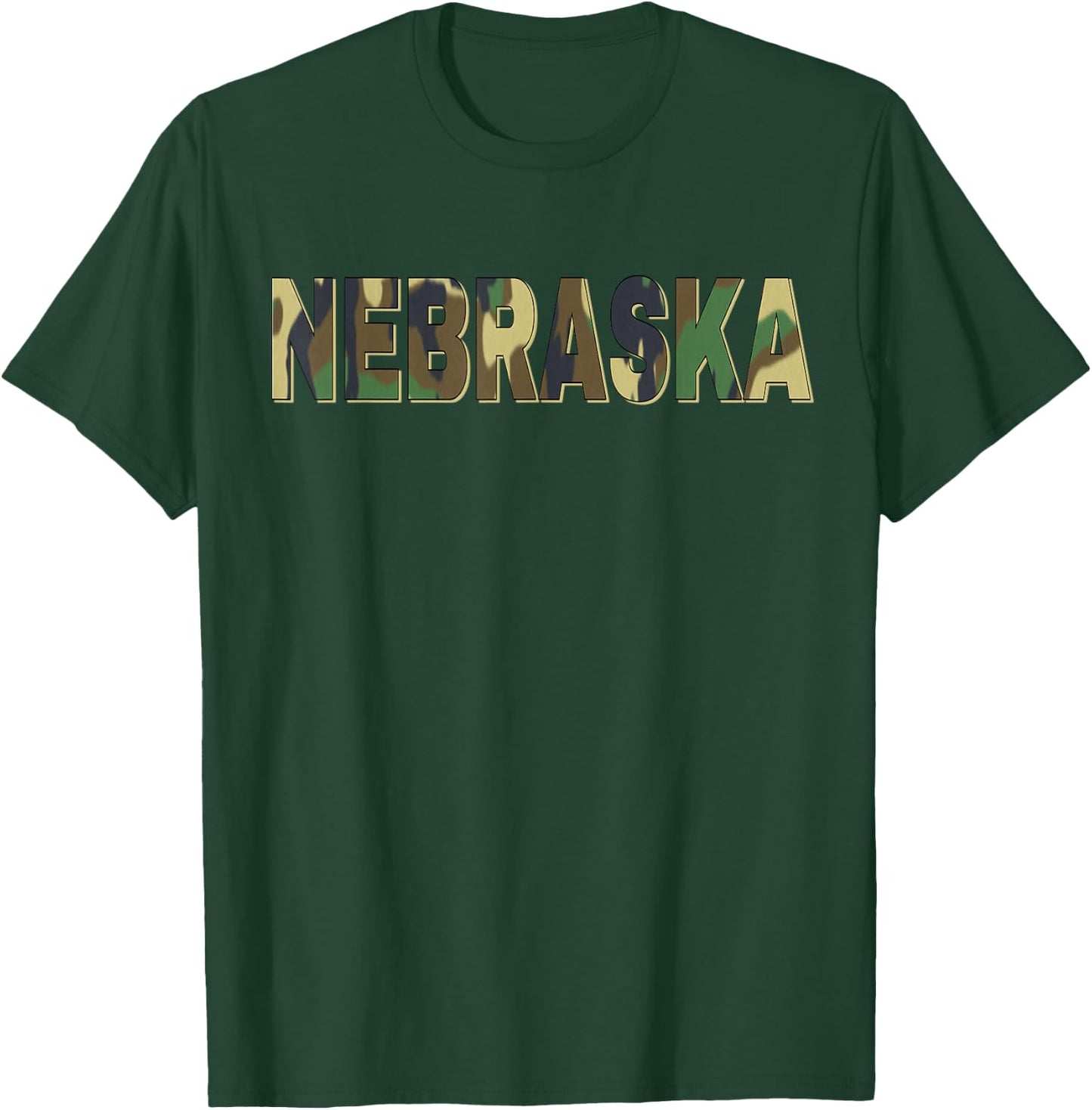 Nebraska Camouflage Men Women & Kids Camo Nebraska T-Shirt - T-Shirt | Forest