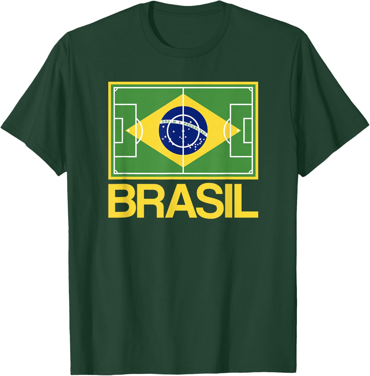 Brazil Soccer Field Flag Brasil Country Brazilian Pride T-Shirt - T-Shirt | Forest