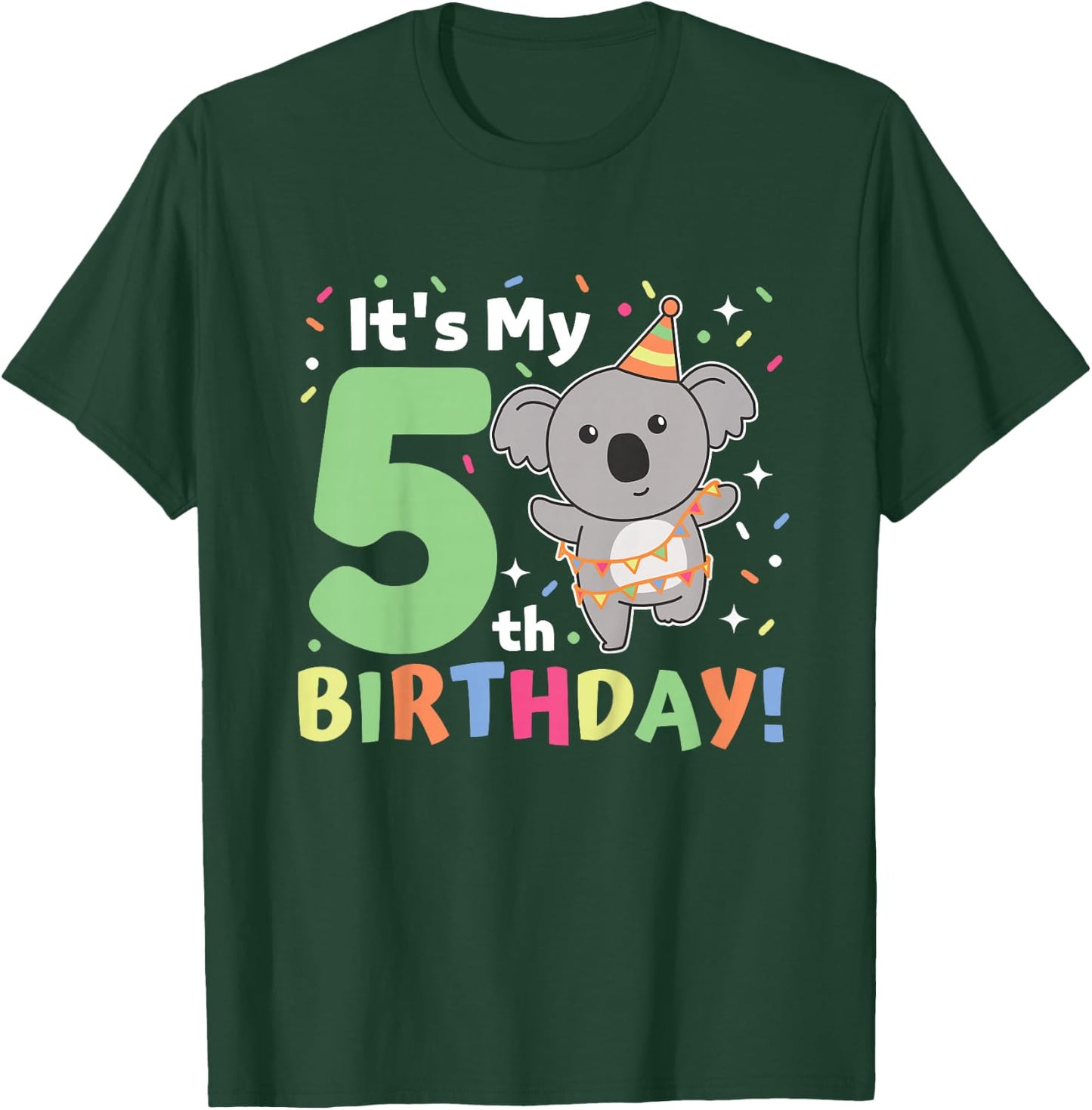 Koala 5th Birthday For Kids Five Year Old Koala T-Shirt - T-Shirt | Forest