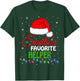 Santa's Favorite Helper Santa Hat Lights. Funny Christmas T-Shirt - T-Shirt | Forest