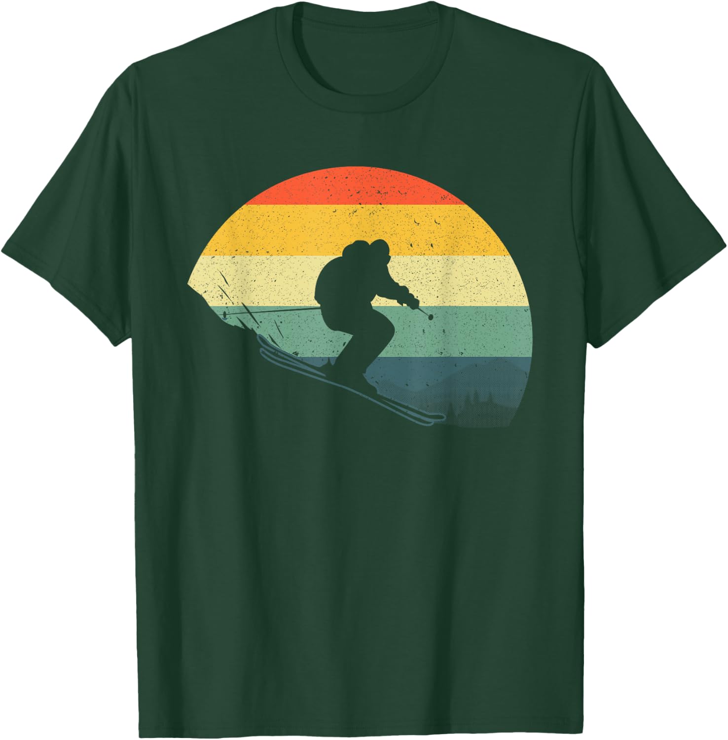 Cool Skiing Women Retro Ski Snow Skiers Snowboard T-Shirt - T-Shirt | Forest