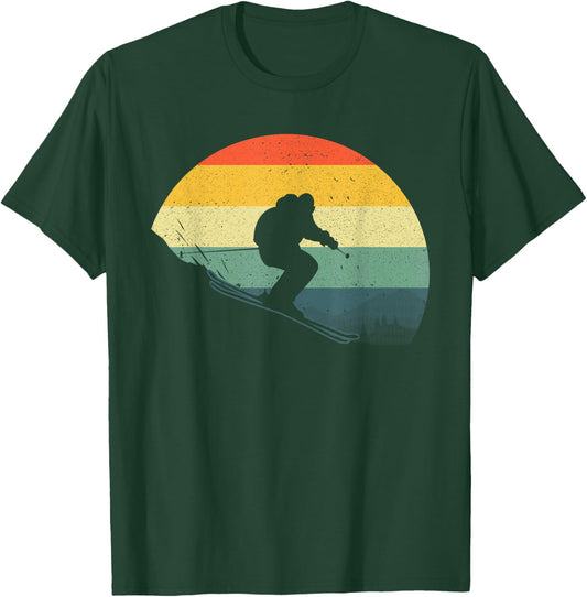 Cool Skiing Women Retro Ski Snow Skiers Snowboard T-Shirt - T-Shirt | Forest