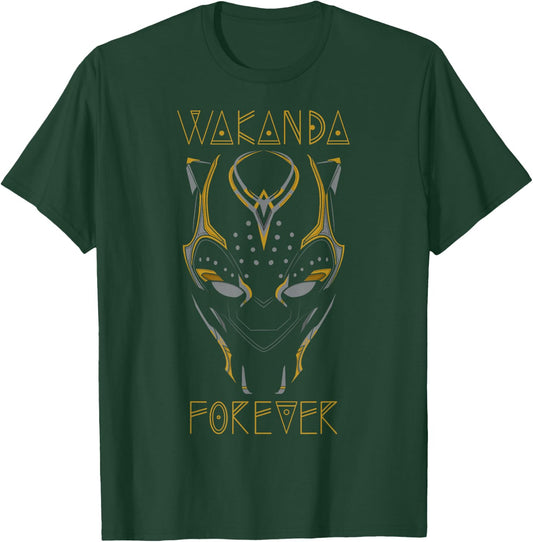 Marvel Black Panther: Wakanda Forever Gold Mask Emblem T-Shirt - T-Shirt | Forest