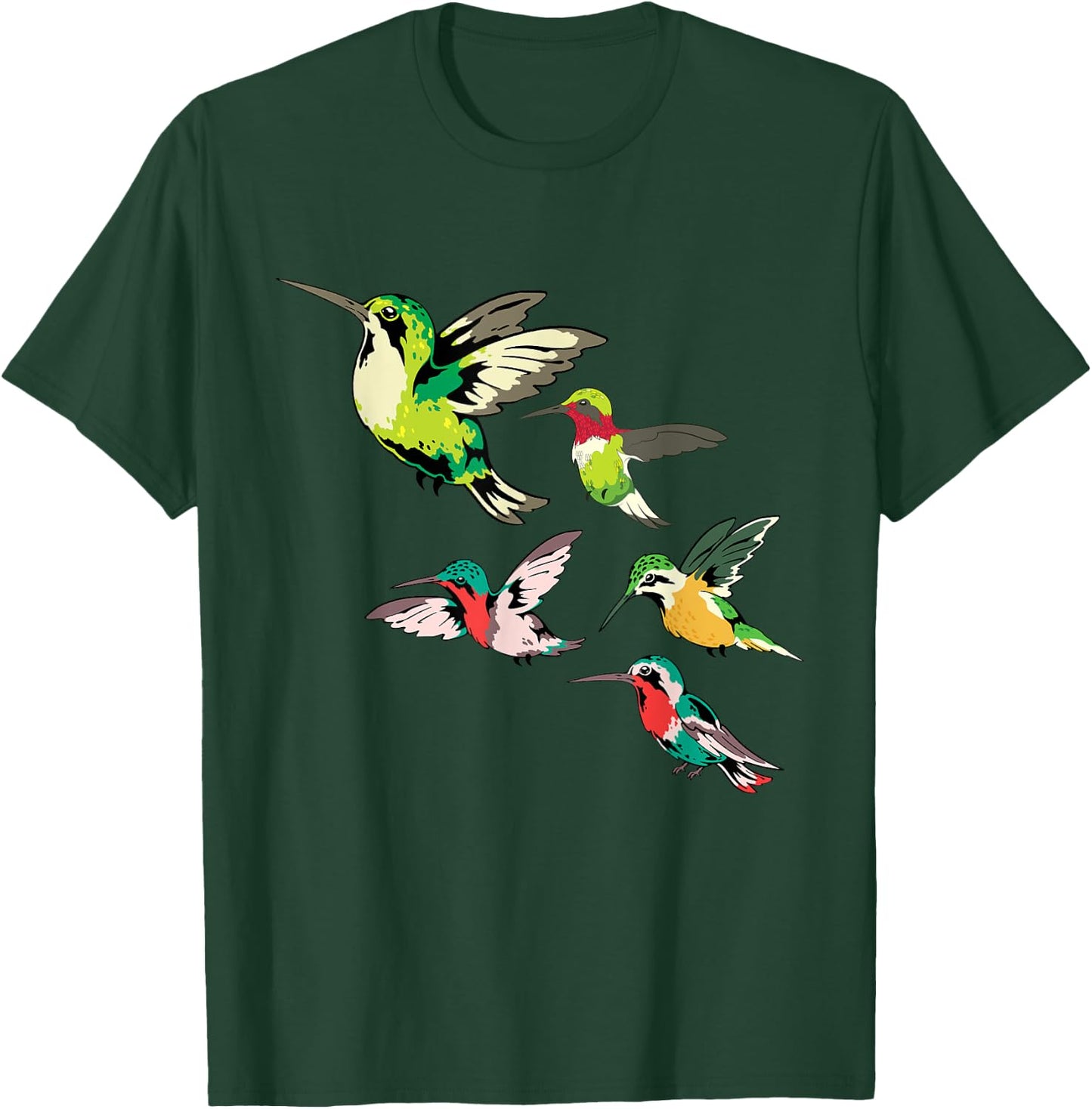 Animal Lover Birdwatching Beautiful Bird Hummingbird T-Shirt - T-Shirt | Forest