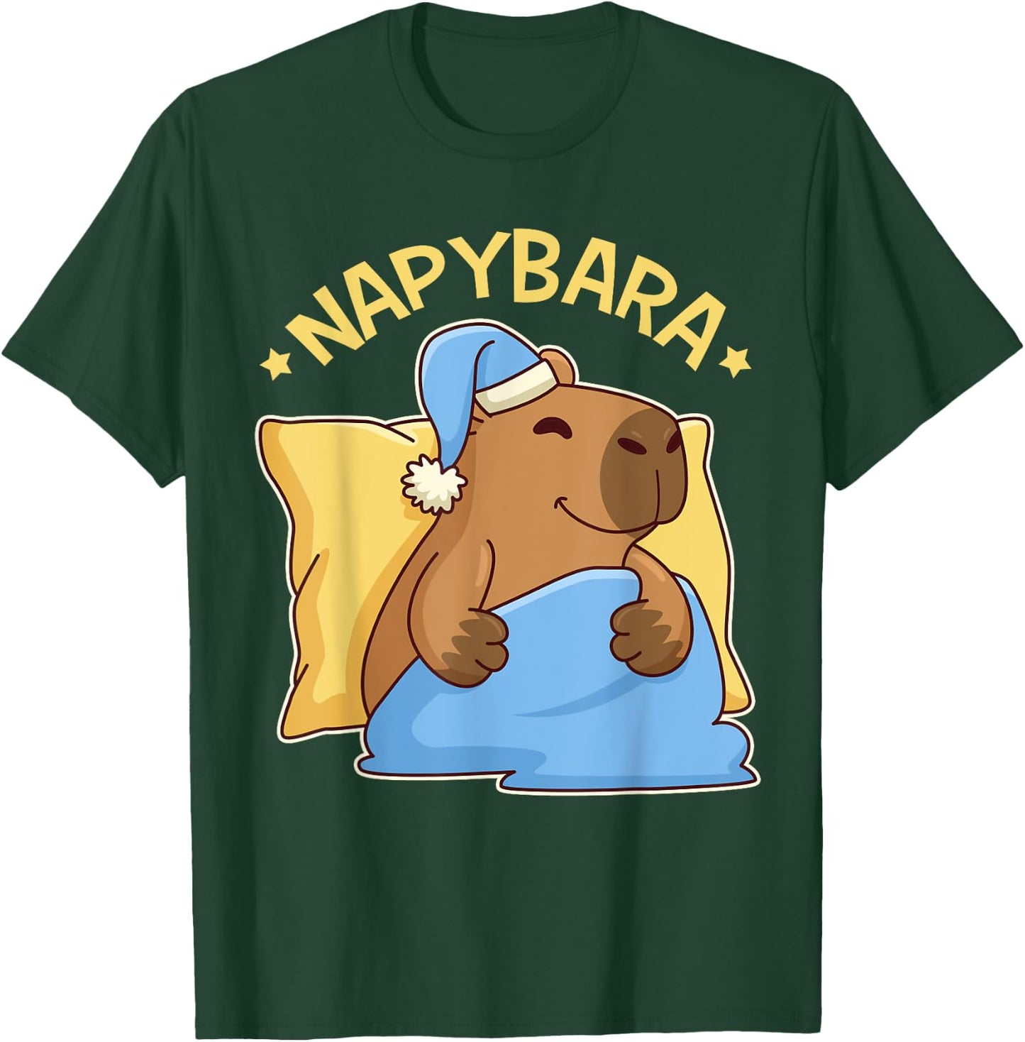 Cute Nap Capybara Pyjamas - Nappybara T-Shirt - T-Shirt | Forest