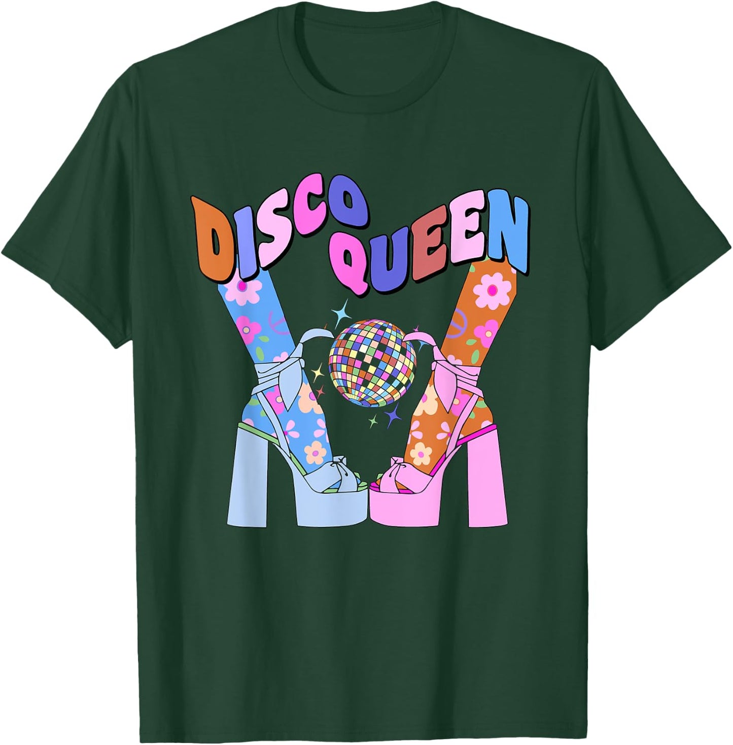 Disco Queen 70's Disco Themed Vintage Seventies Costume T-Shirt - T-Shirt | Forest