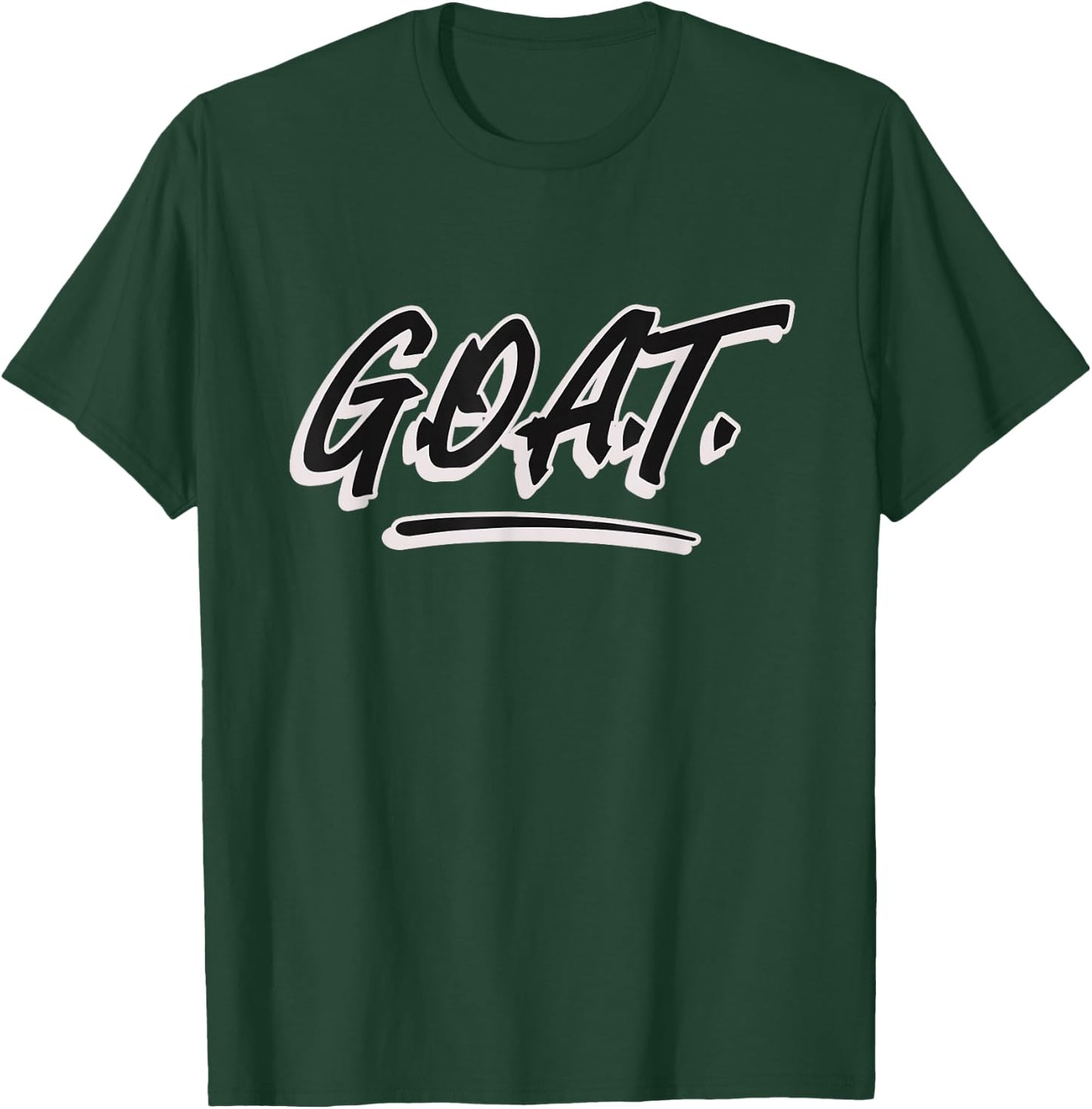 G.O.A.T. Men's Black Letter Print Modern Casual T-Shirt - T-Shirt | Forest