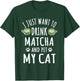Cute Matcha And Cat Lover Outfit Cats Owner Love Matcha Women T-Shirt - T-Shirt | Forest