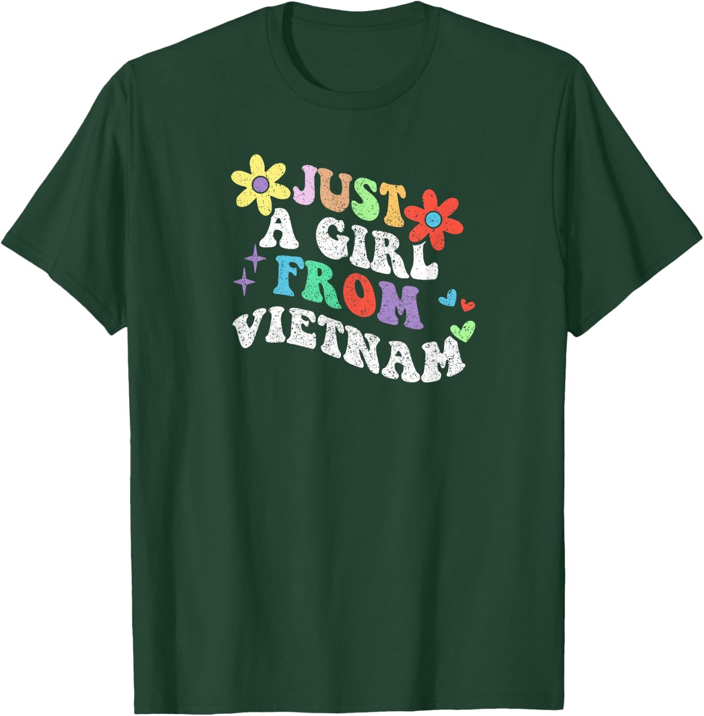 Retro Groovy Just A Girl From Vietnam Mother's Day 2023 T-Shirt - T-Shirt | Forest