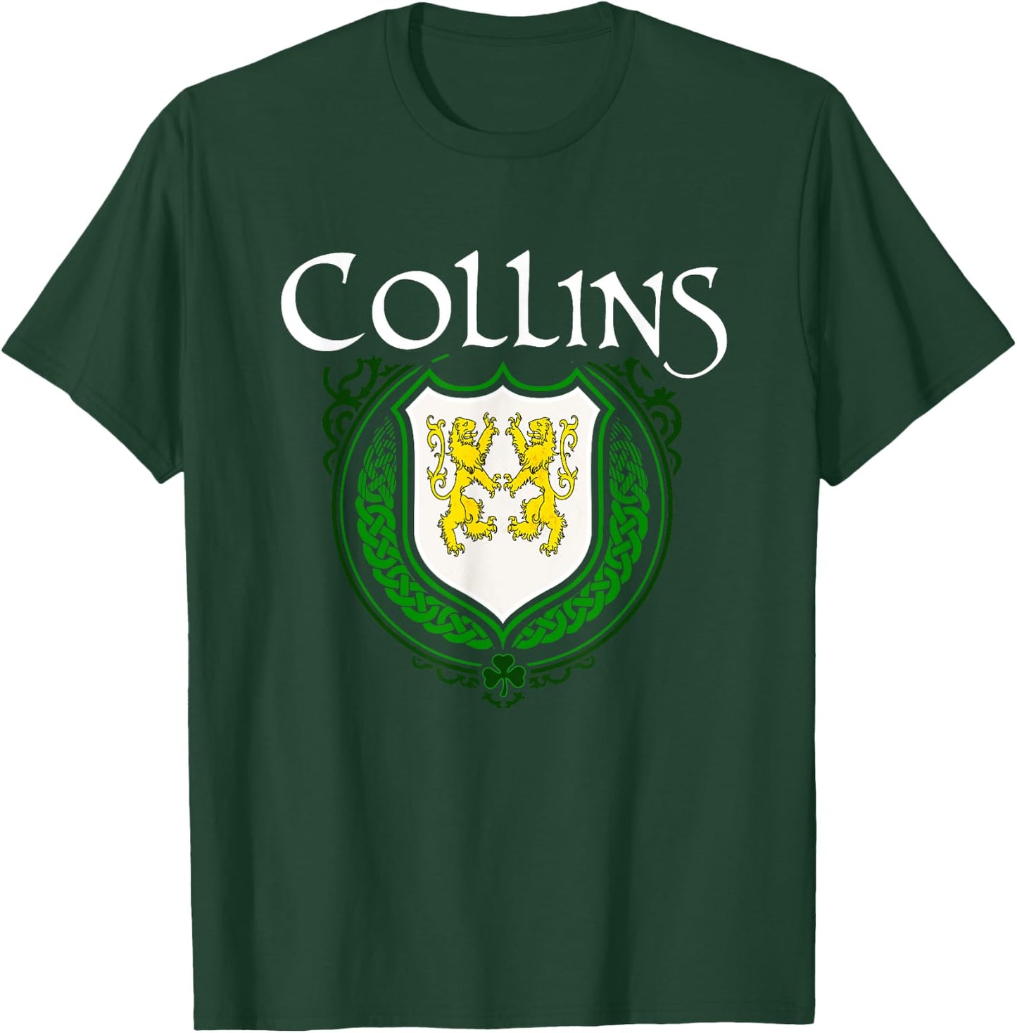 Collins Surname Irish Clan Tartan Badge Ireland T-Shirt - T-Shirt | Forest