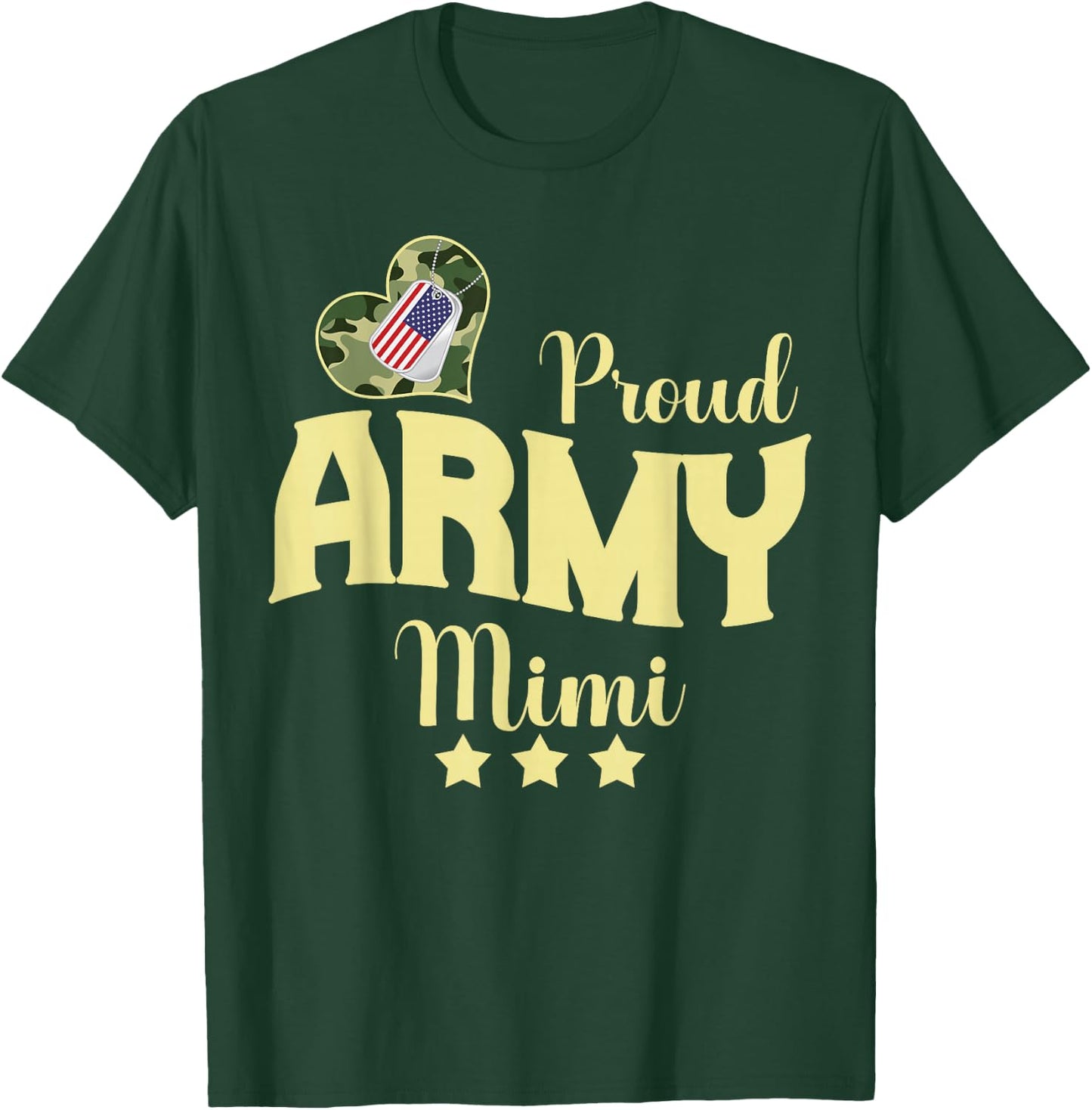 Proud Army MIMI Camouflage Dog Tag Family Matching T-Shirt - T-Shirt | Forest