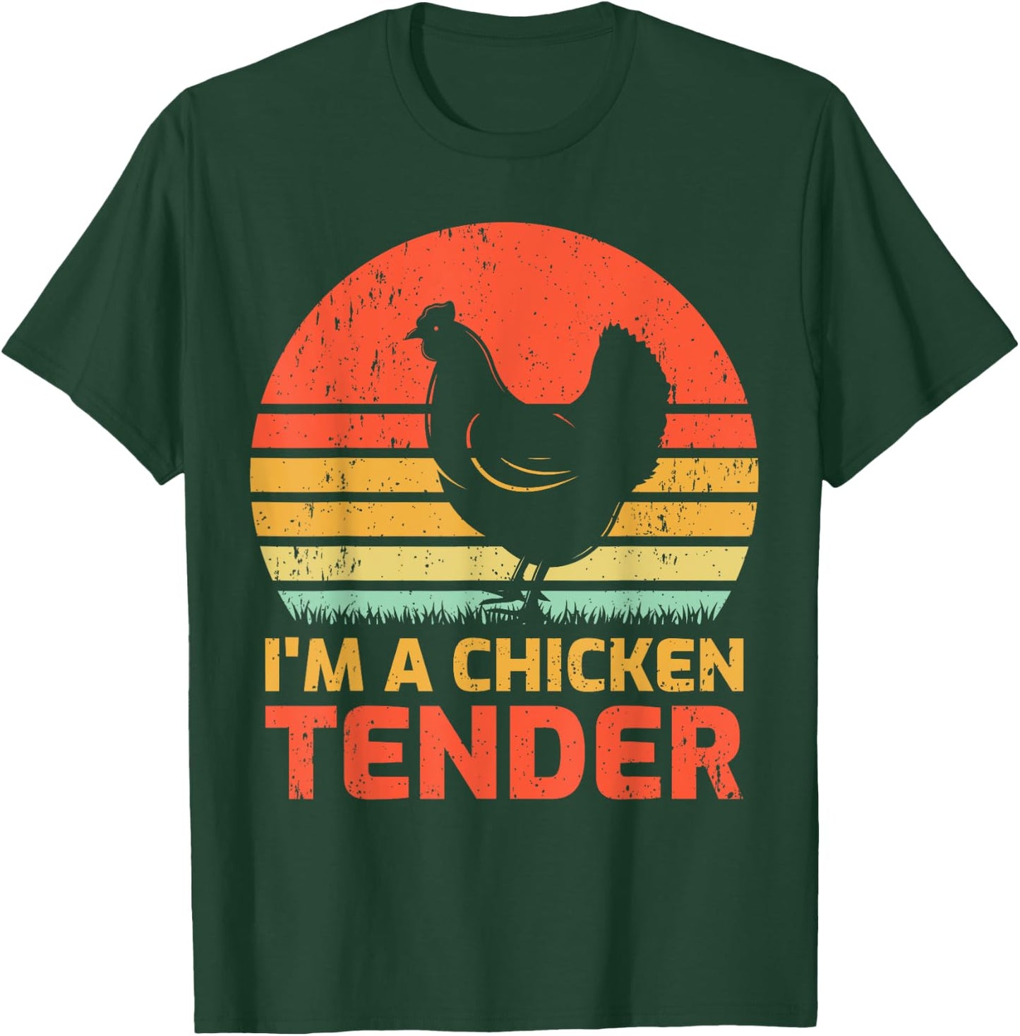 Vintage Chicken Farmer Retro I'm A Chicken Tender T-Shirt - T-Shirt | Forest