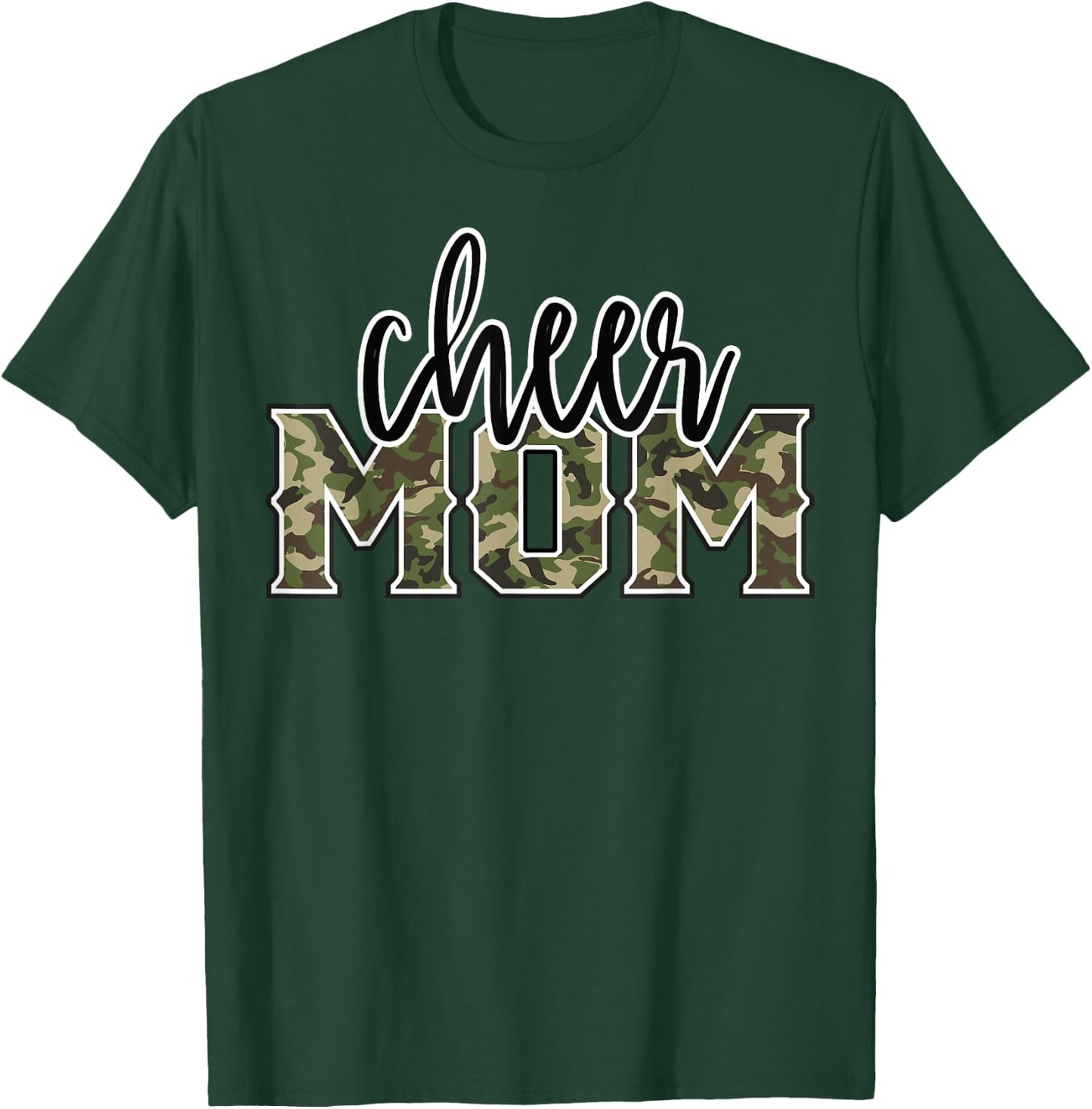 Cheer Mom Camo Funny Cheer Crew Cheerleader Mothers Day T-Shirt - T-Shirt | Forest
