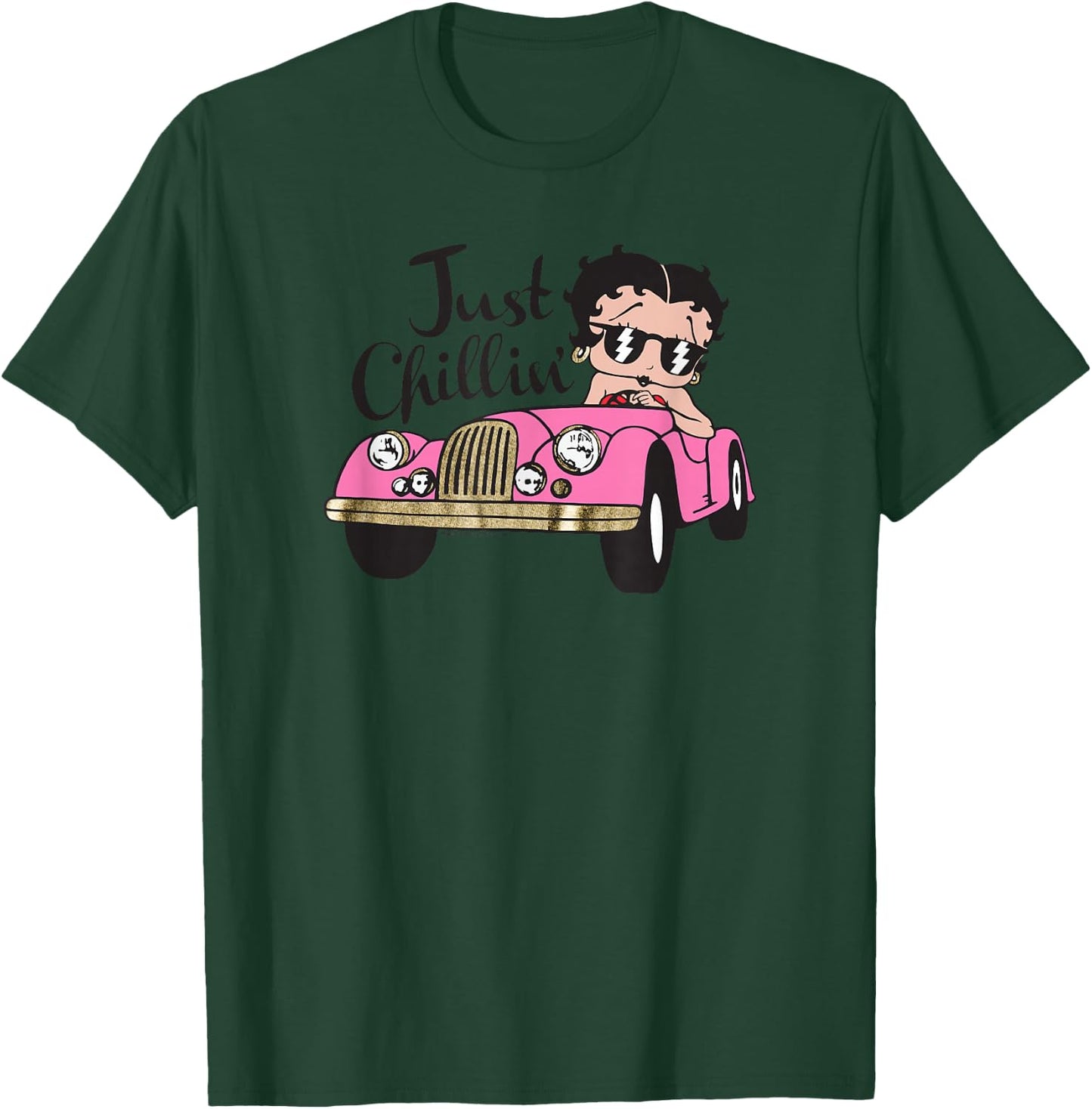 Betty Boop Pink Car Just Chillin' T-Shirt - T-Shirt | Forest