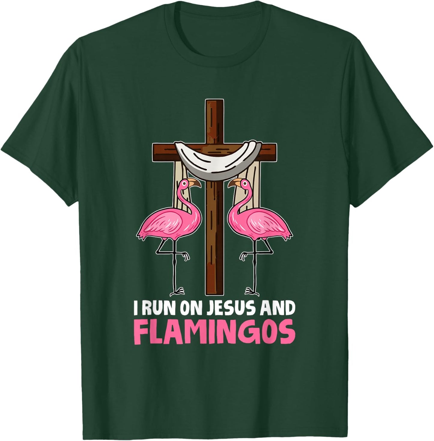 Christianity Cool - Jesus Bible Religion Christian Flamingo T-Shirt - T-Shirt | Forest