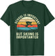 School Is Important But Skiing Is Importanter - Retro Skier T-Shirt - T-Shirt | Forest