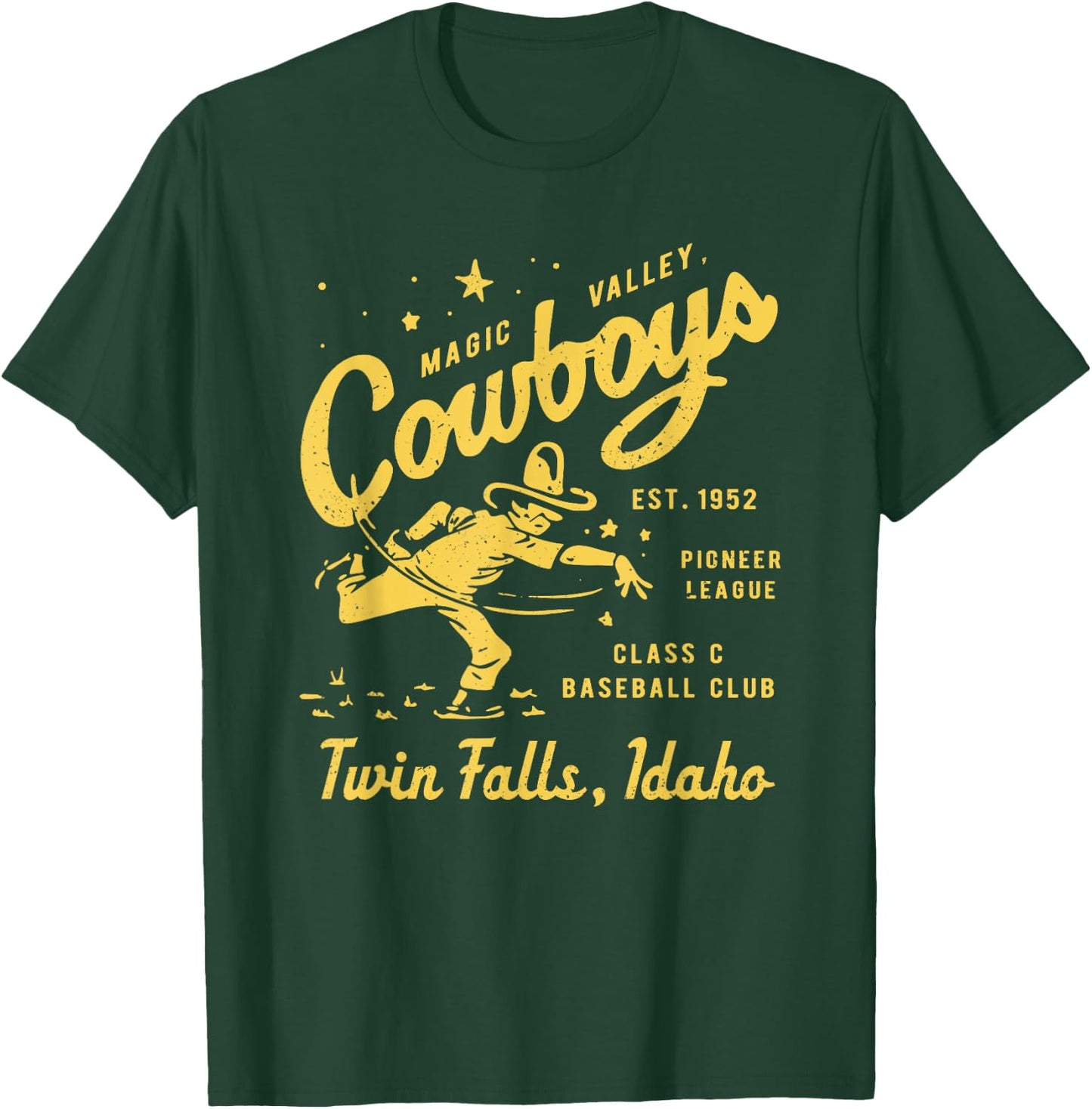 Twin Falls Magic Valley Cowboys Idaho Defunct Baseball T-Shirt - T-Shirt | Forest