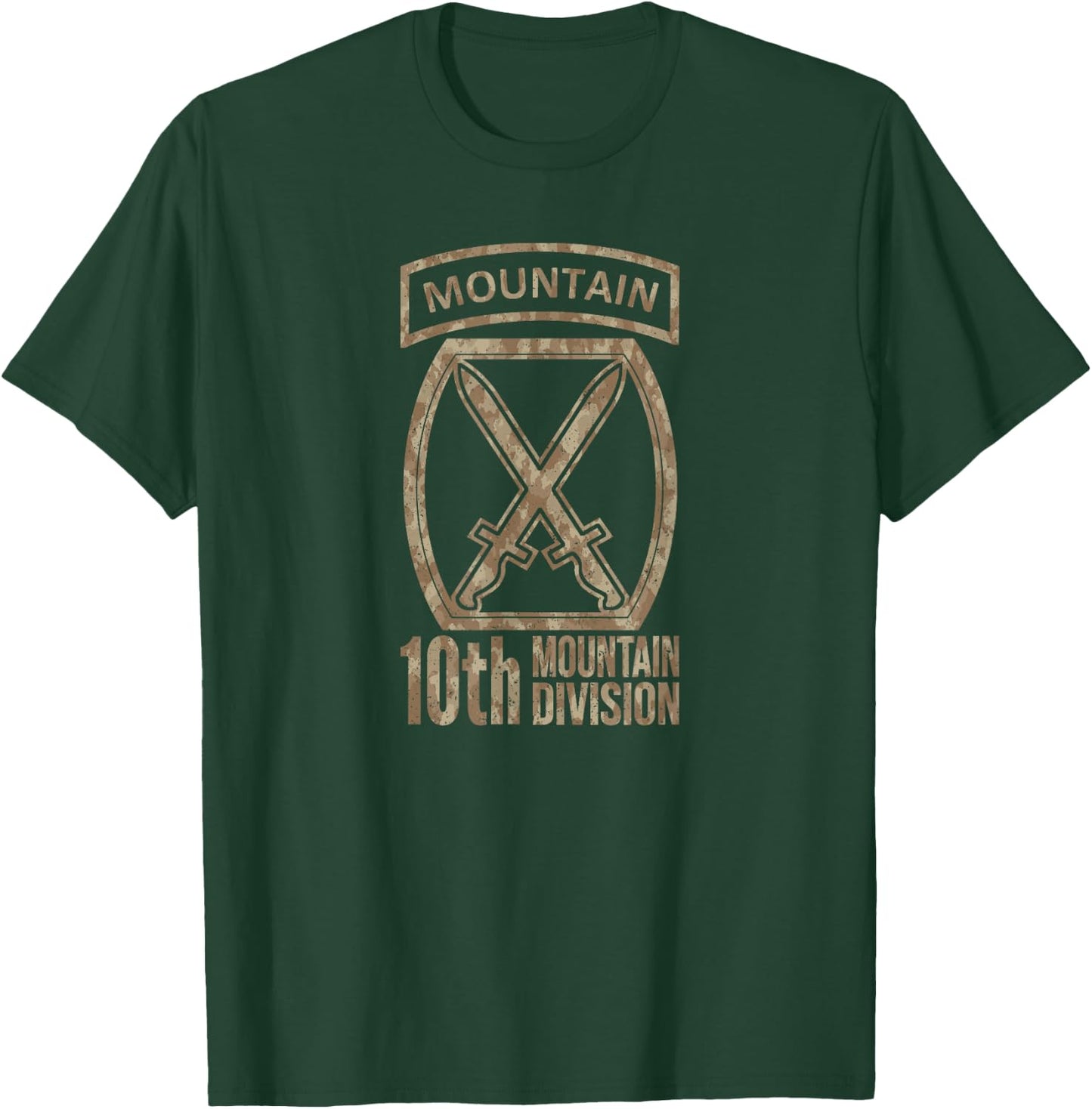 10th Mountain Division Army Infantry Us Usa Veteran Camo T-Shirt - T-Shirt | Forest