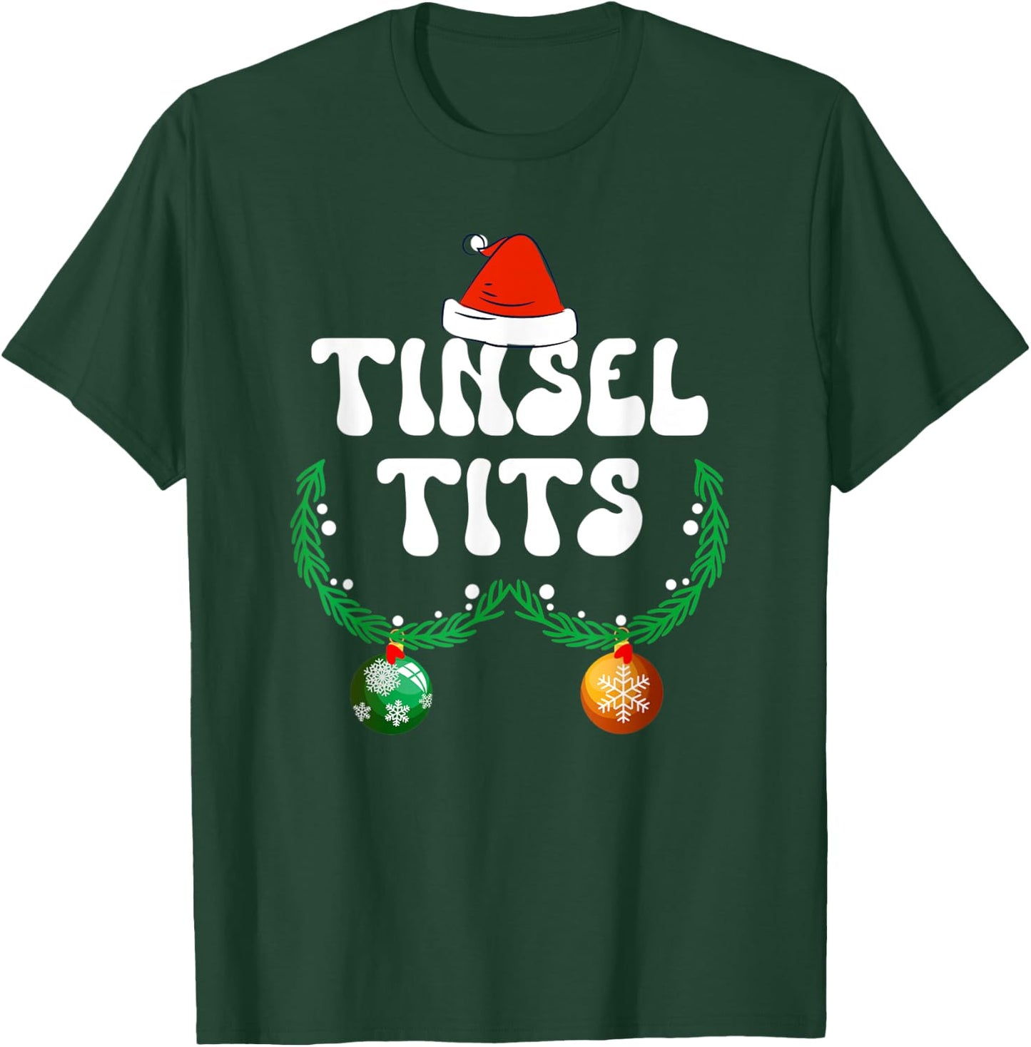 Jingle Balls Tinsel Tits Couple Chestnuts Christmas Pajamas T-Shirt - T-Shirt | Forest