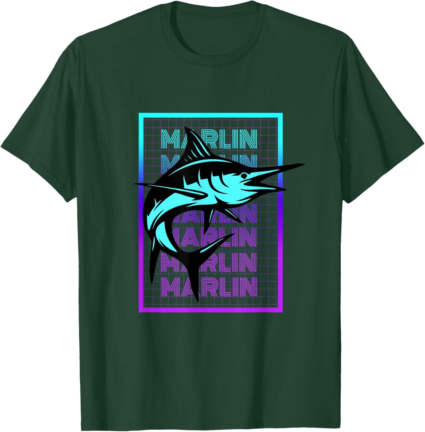 Marlin Fish Vintage Retro Marlin T-Shirt - T-Shirt | Forest