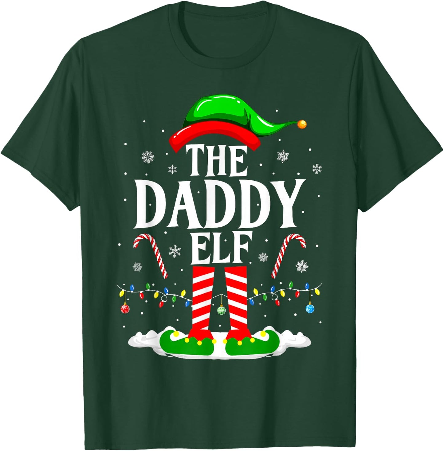 The Daddy Elf Funny Xmas Elf Matching Family Christmas T-Shirt - T-Shirt | Forest