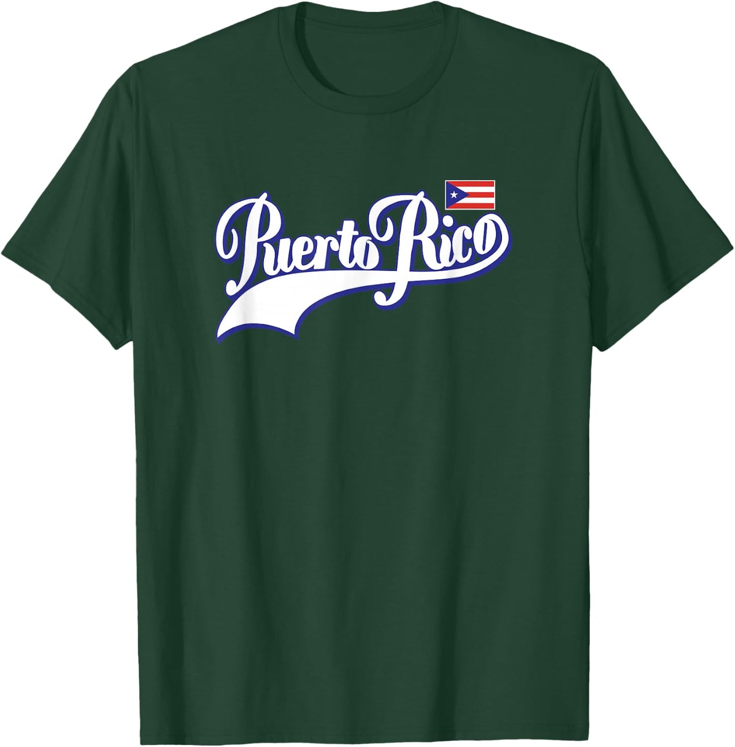 Puerto Rico Flag Puerto Rican Pride Athletic Style Country T-Shirt - T-Shirt | Forest
