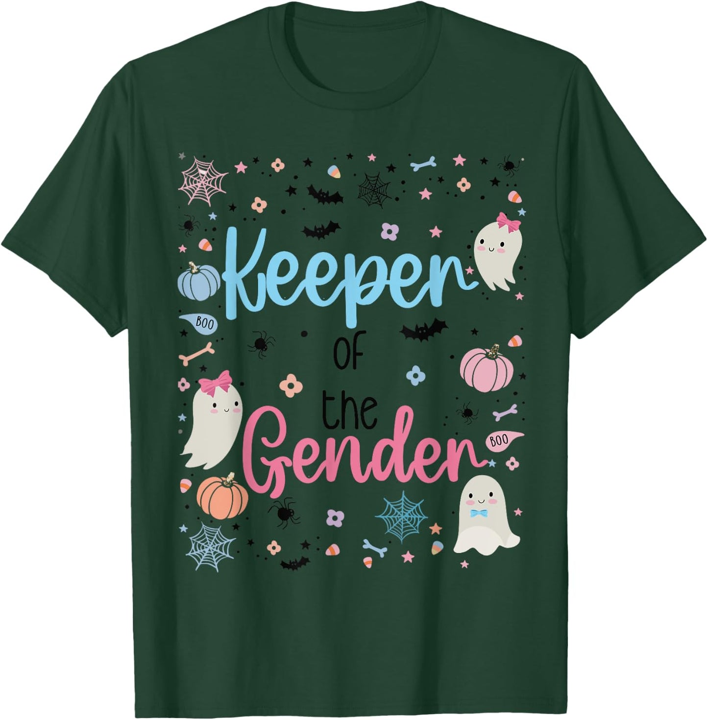 Boo Keeper Of The Gender Reveal Baby Pregnancy Announcement T-Shirt - T-Shirt | Forest