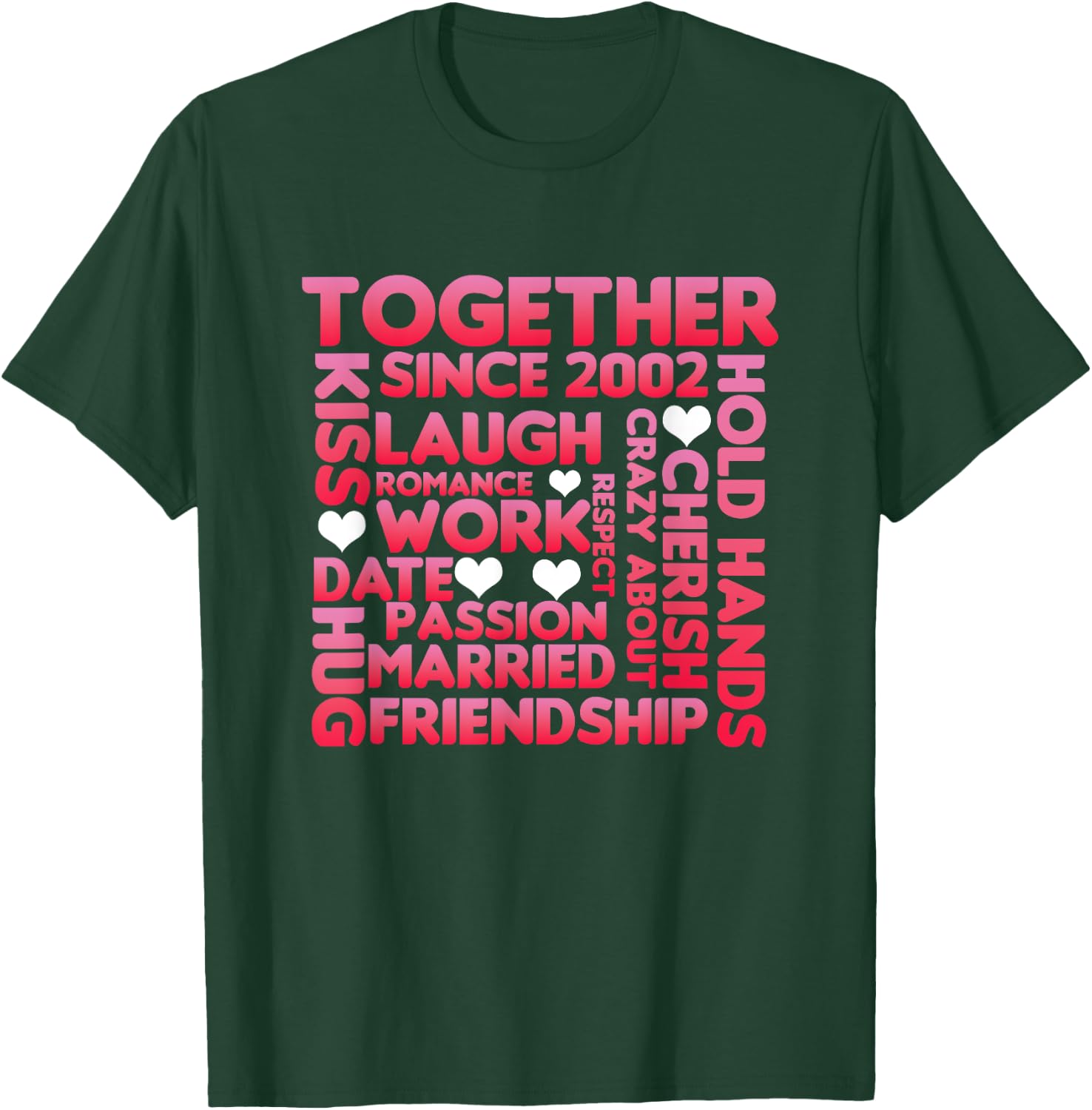 Together Since 2002 Relationship Partner Marriage Couple Gift T-Shirt - T-Shirt | Forest