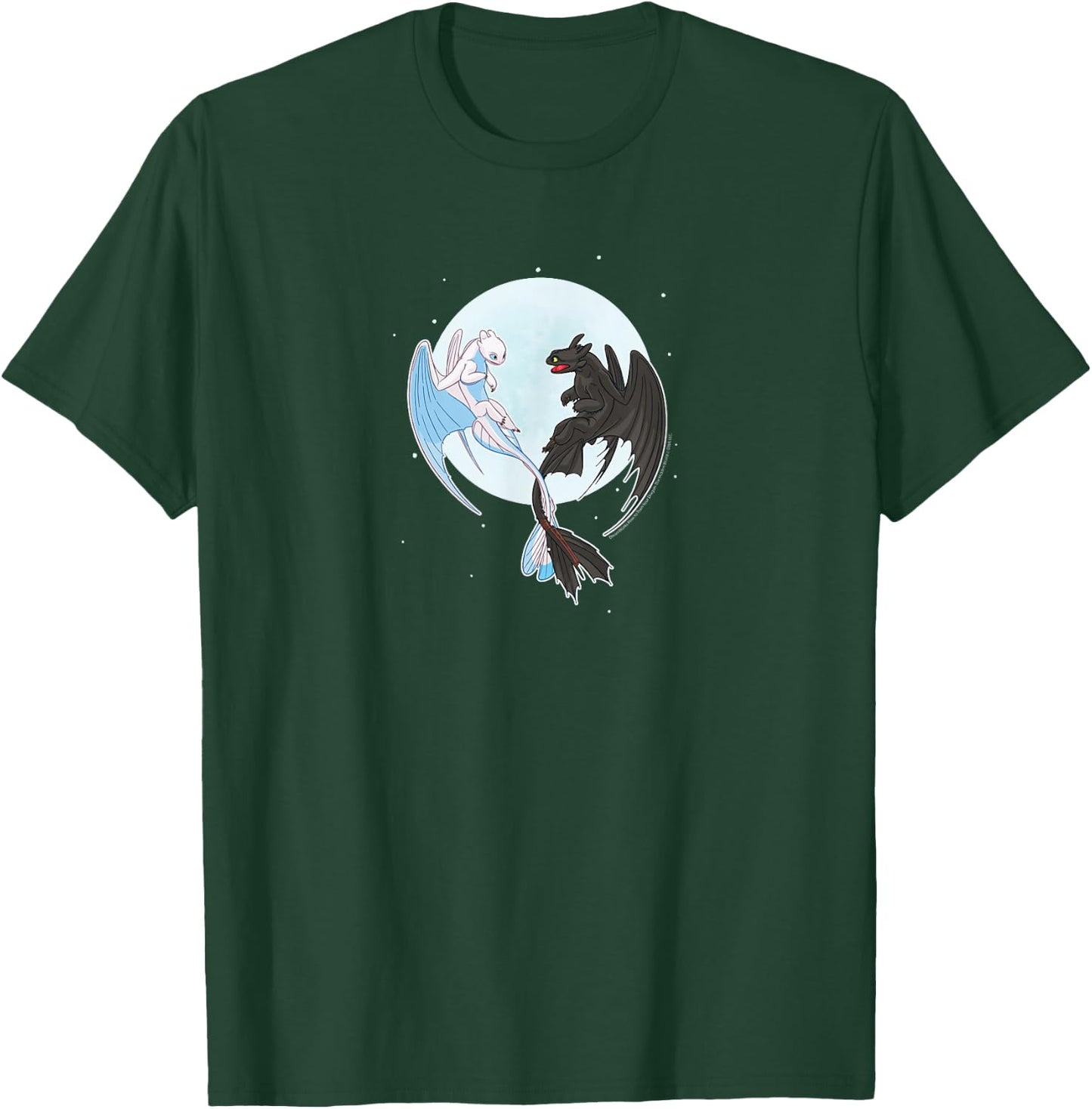 How To Train Your Dragon - Night And Light Moon T-Shirt - T-Shirt | Forest