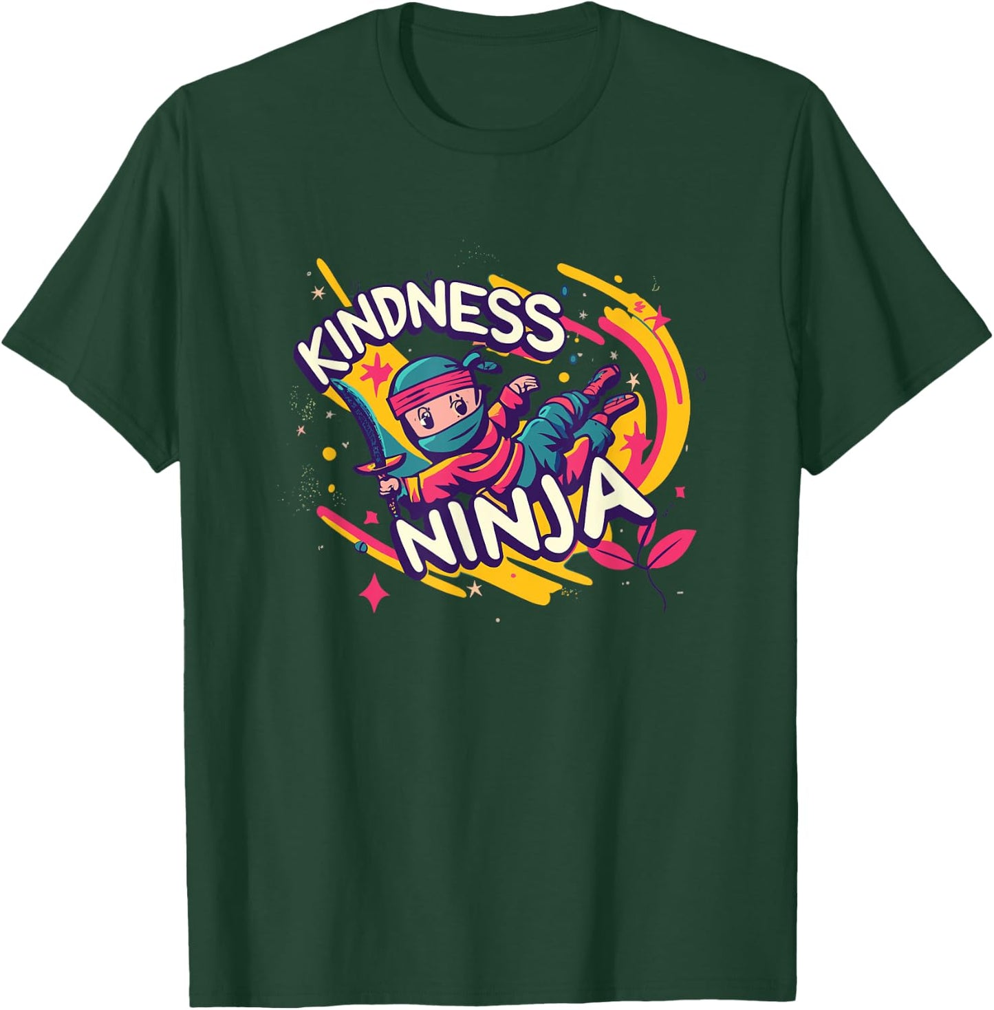 Anti Bullying Kindness Ninja School Teacher Student T-Shirt - T-Shirt | Forest