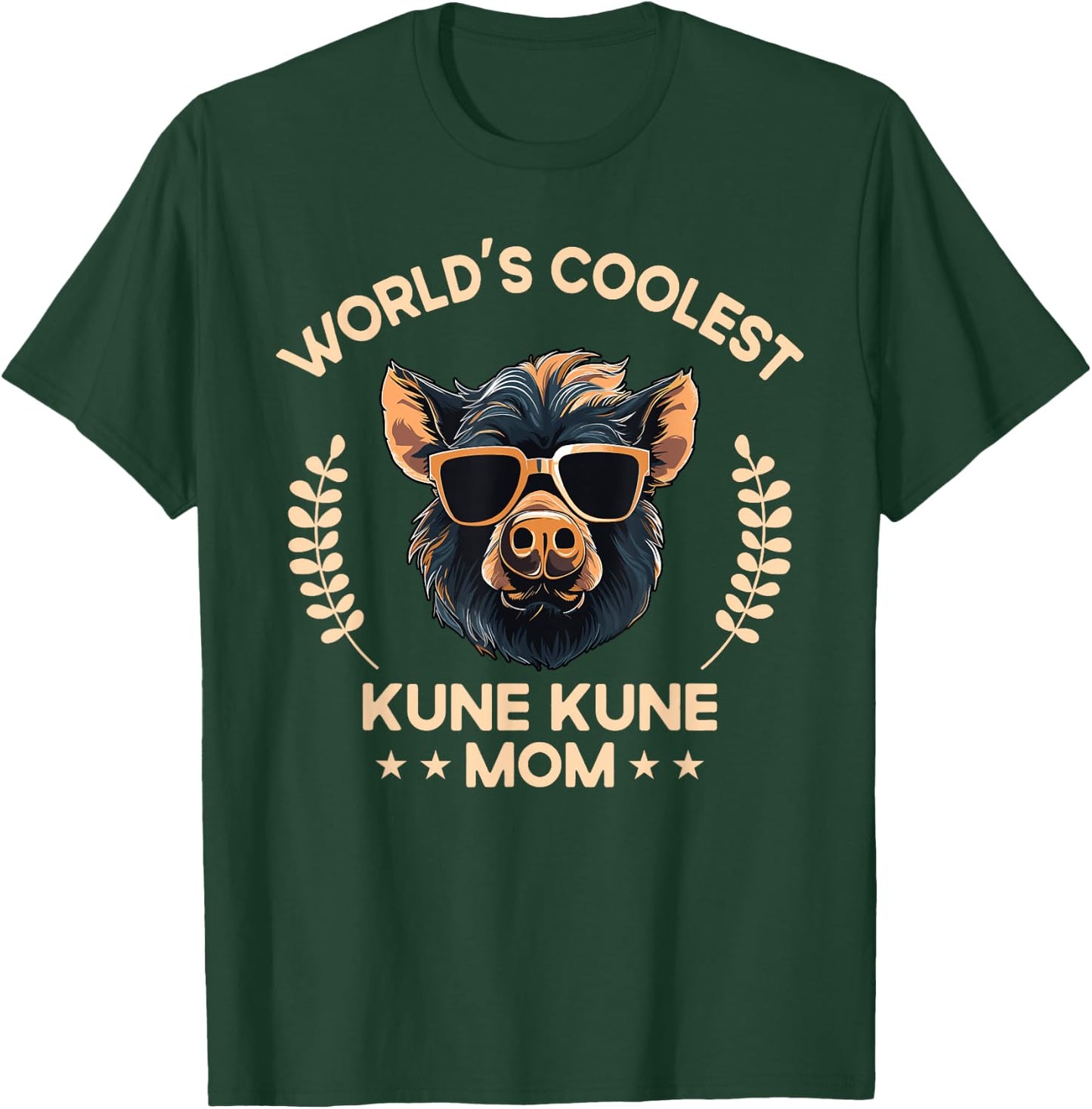 World's Coolest Pig Mom Mama - Women Farmer Kune Kune T-Shirt - T-Shirt | Forest