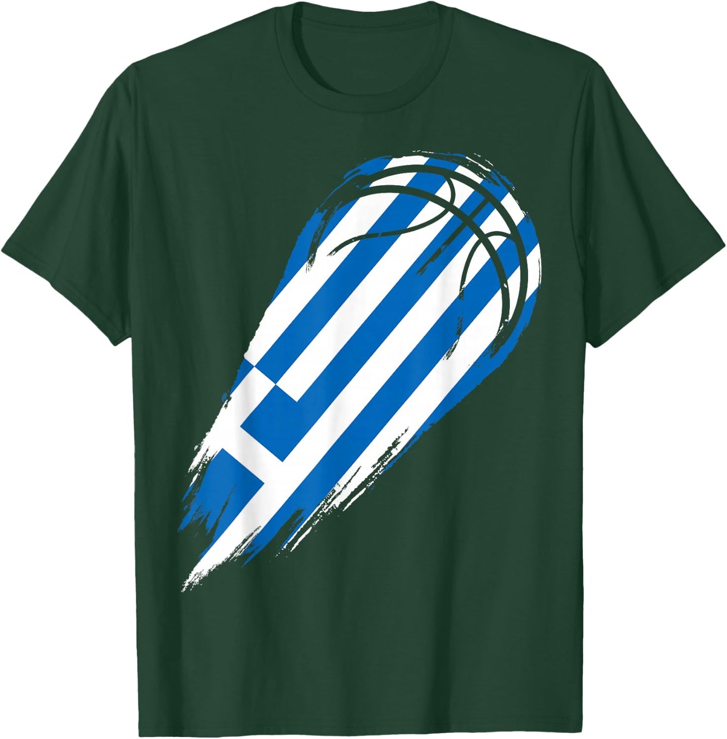 Basketball with flag of Patriotic Greece T-Shirt - T-Shirt | Forest
