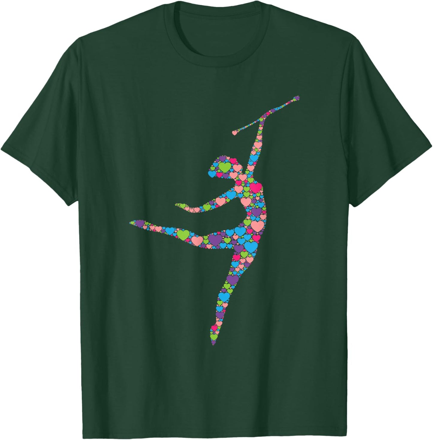 Baton Twirling Girl - Silhouette Dancing Twirler Majorette T-Shirt - T-Shirt | Forest