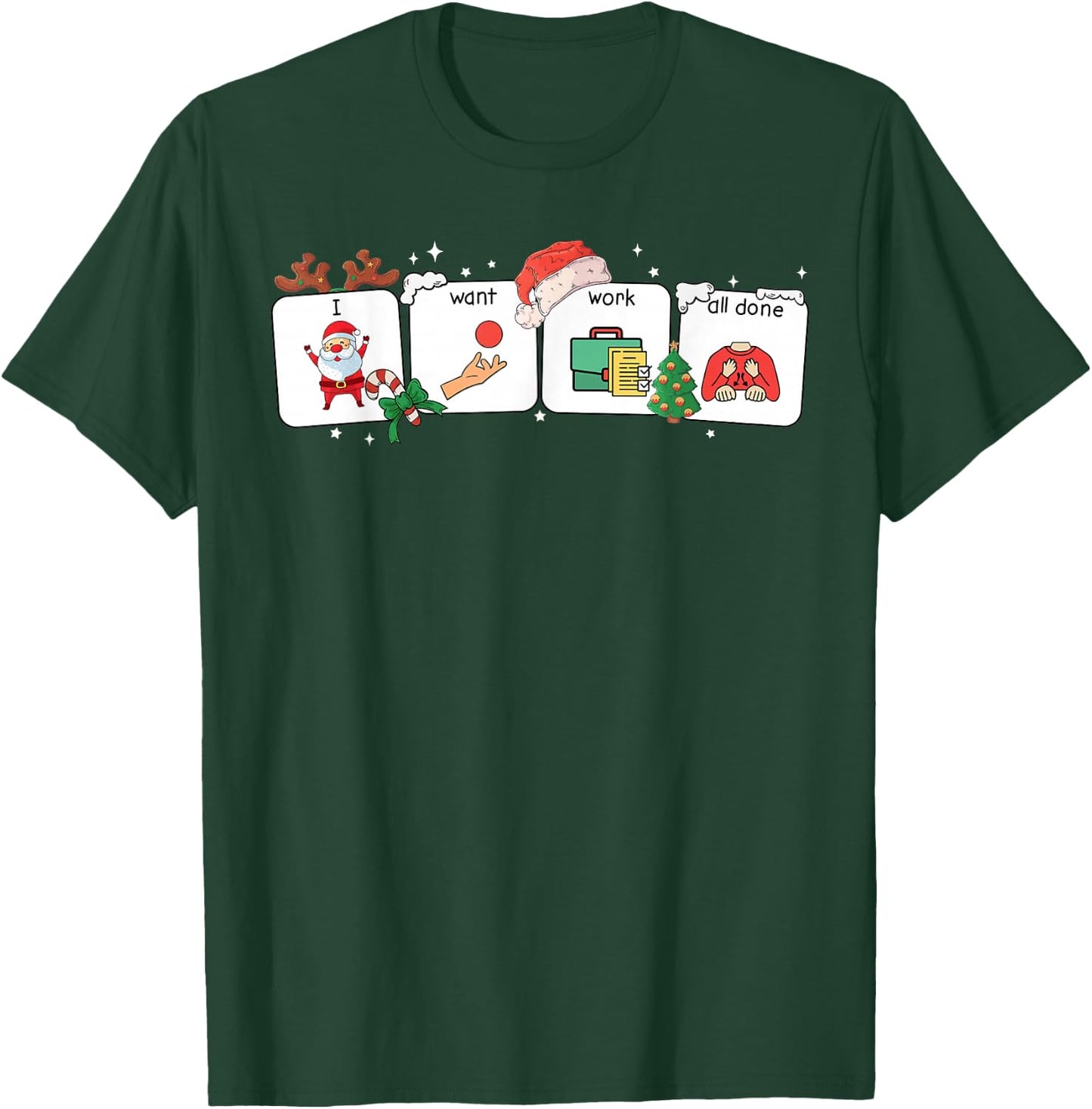 Christmas Santa Special Education Funny SPED Teacher Xmas PJ T-Shirt - T-Shirt | Forest