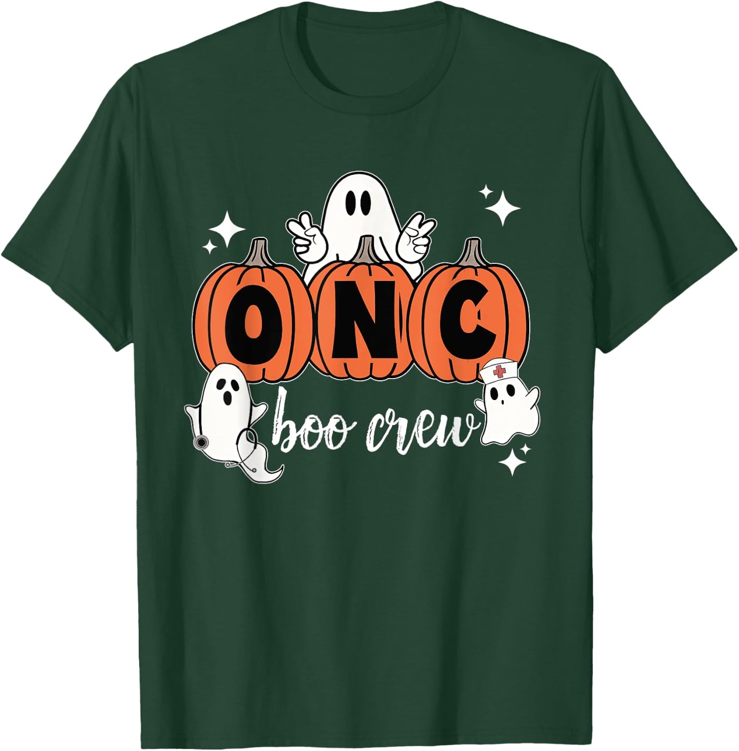 Halloween Oncology ONC Boo Crew Pumpkin Ghost One Spooky ONC T-Shirt - T-Shirt | Forest
