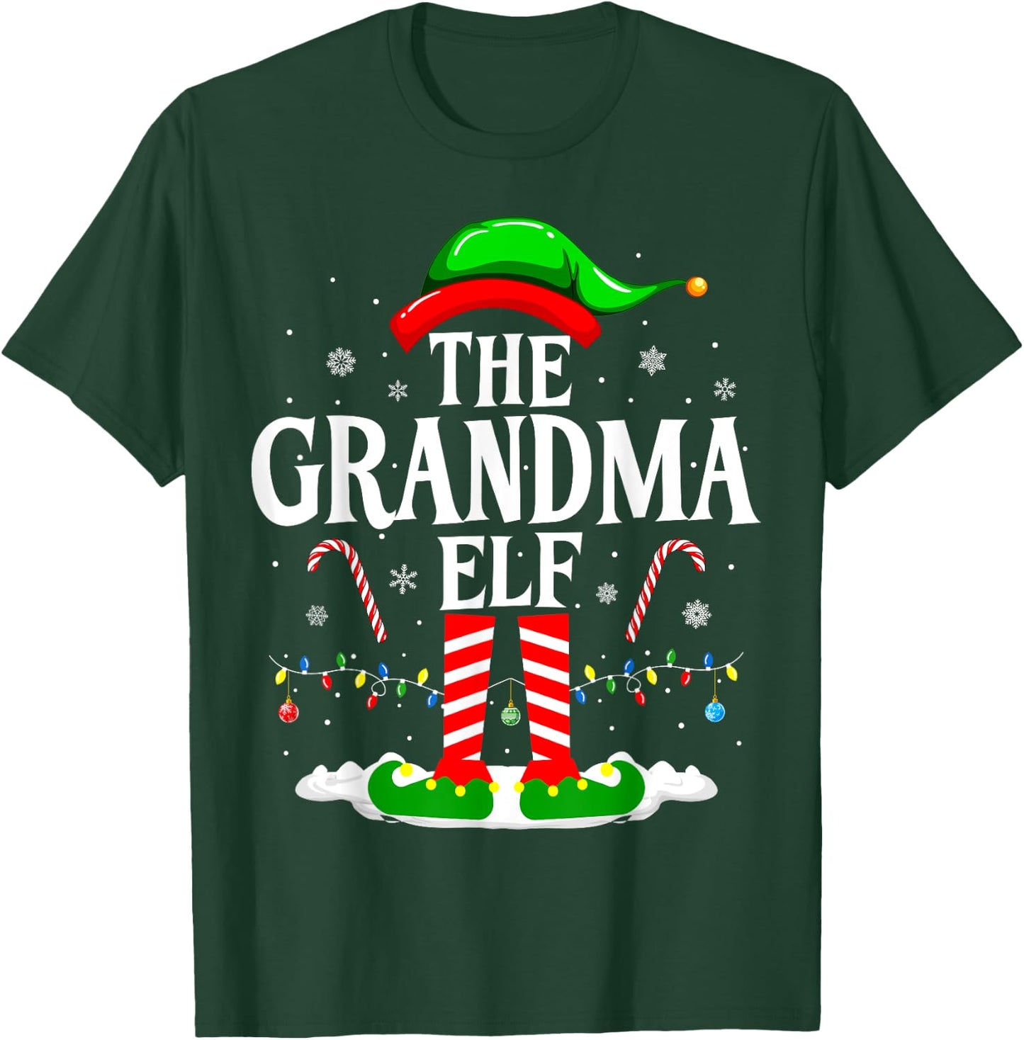 The Grandma Elf Funny Xmas Elf Matching Family Christmas T-Shirt - T-Shirt | Forest