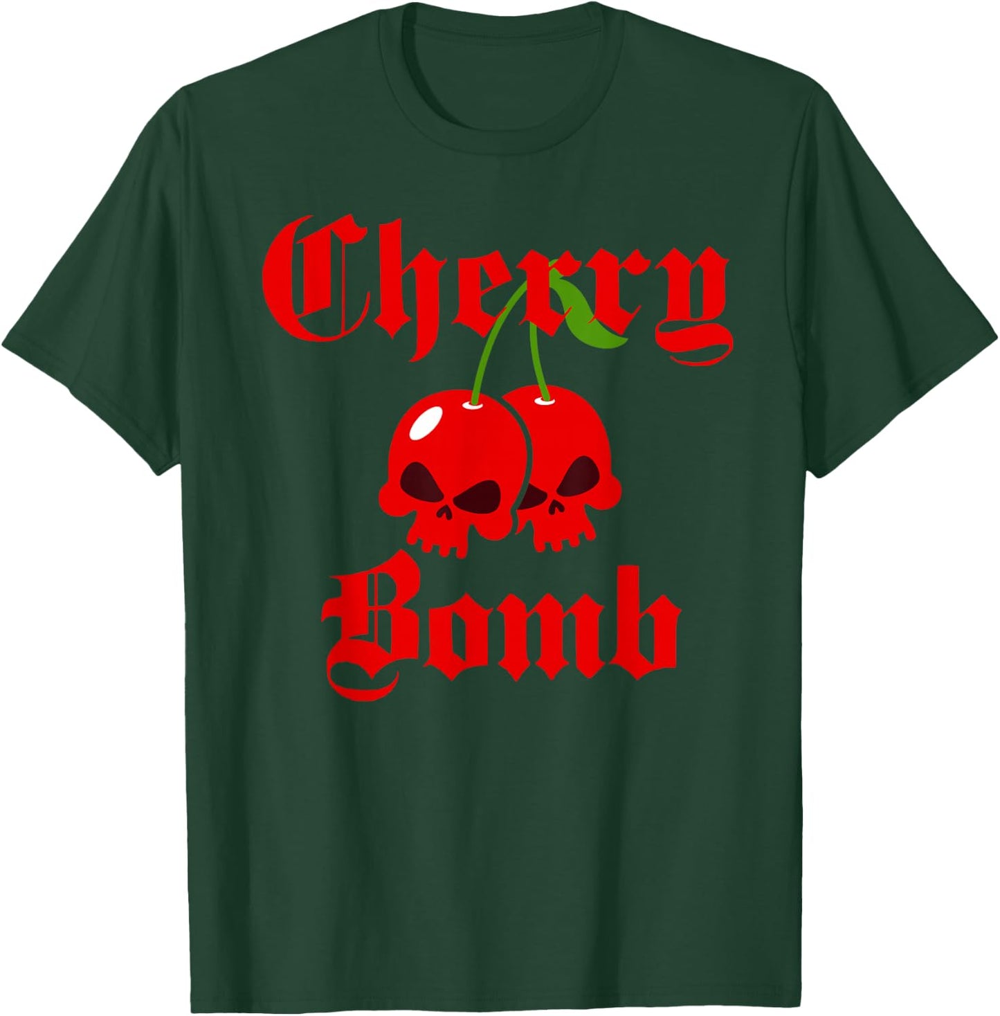 Old English Cherry Bomb Skulls T-Shirt - T-Shirt | Forest