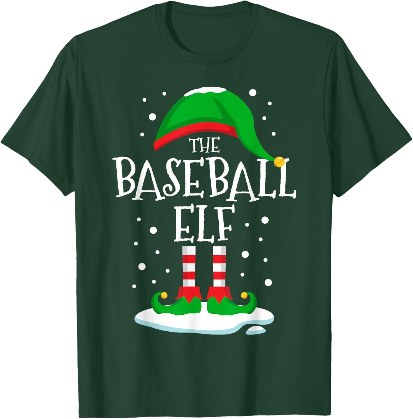 The Baseball Elf Christmas Family Matching Xmas Group Funny T-Shirt - T-Shirt | Forest