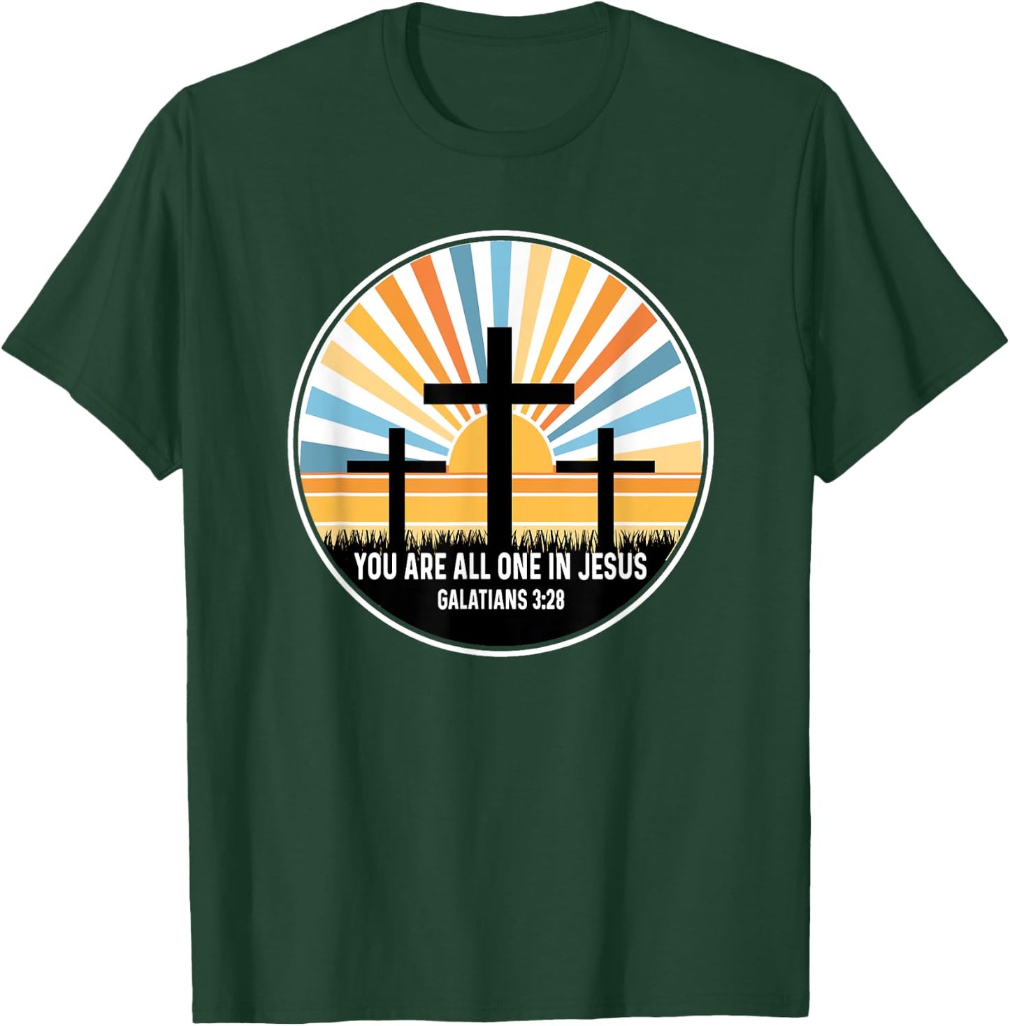 Galatians 3:28 3 28 God Jesus Religious Quote Christian T-Shirt - T-Shirt | Forest