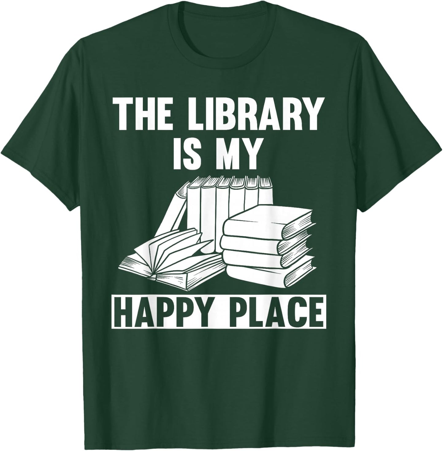 Cool Library Art Women Librarian Bookworm Book Lover T-Shirt - T-Shirt | Forest