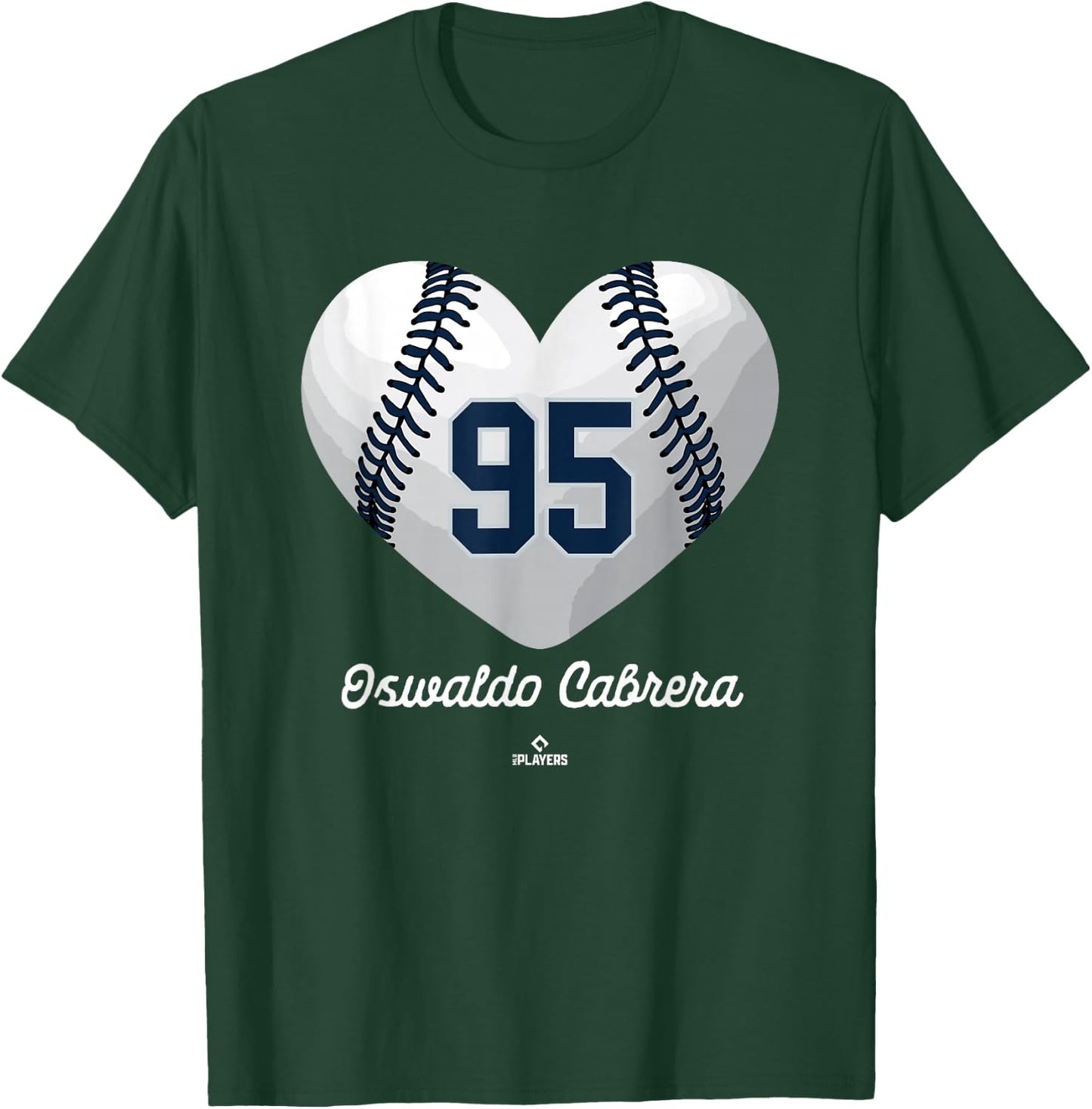 Baseball Heart Number Oswaldo Cabrera New York MLBPA T-Shirt - T-Shirt | Forest