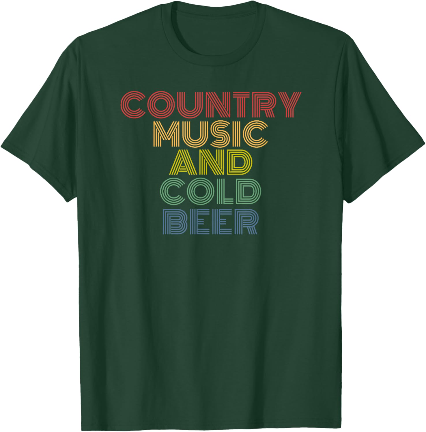 Country Music And Cold Beer retro 70s vintage T-Shirt - T-Shirt | Forest