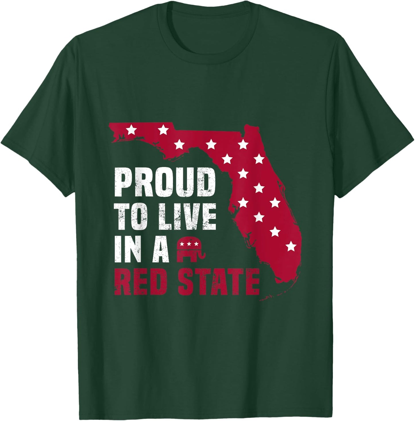 Proud To Live In A Red State Patriotic Floridian Men T-Shirt - T-Shirt | Forest